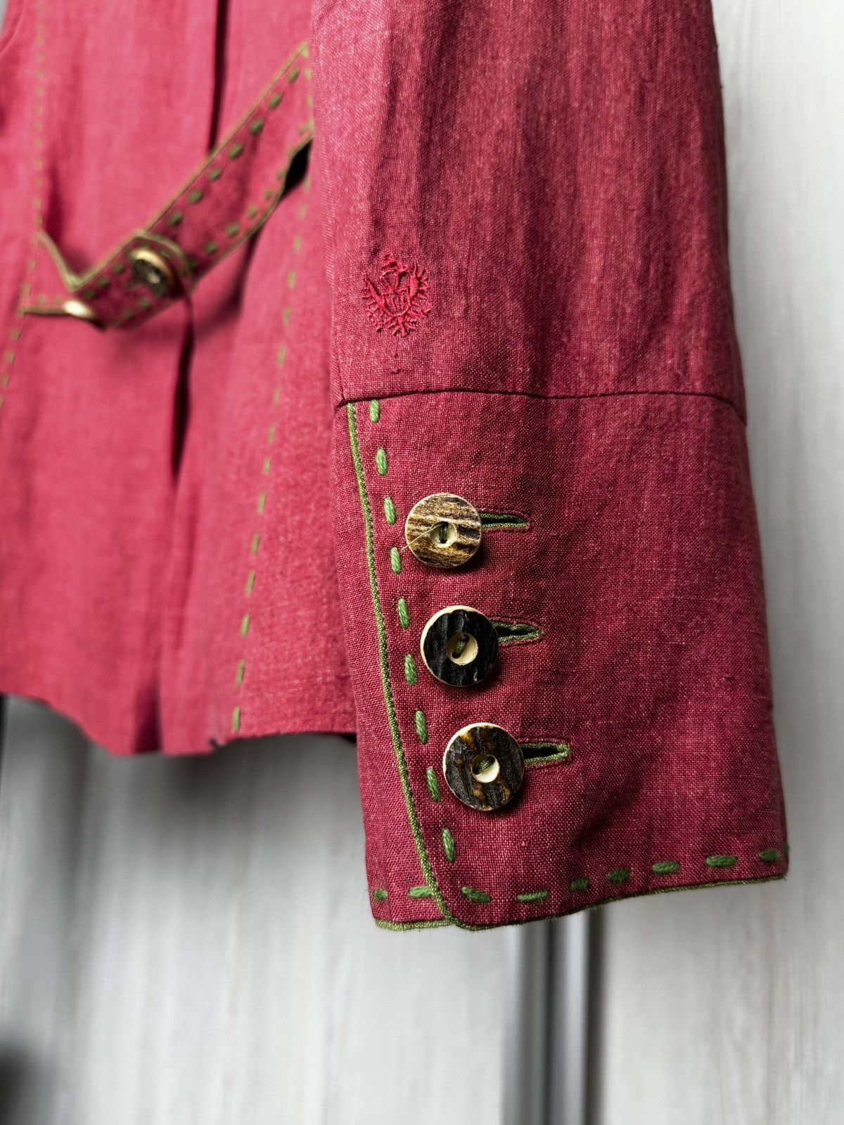 Other Habsburg Antoinette Red Linen Traditional blazer jacket 42 Size L / US 10 / IT 46 - 9 Thumbnail