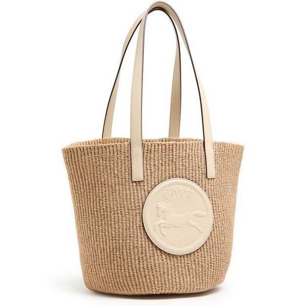 Chloe Chloe Horse Medal Deep Ivory Raffia-Effect Basket Shoulder B Size ONE SIZE - 2 Thumbnail