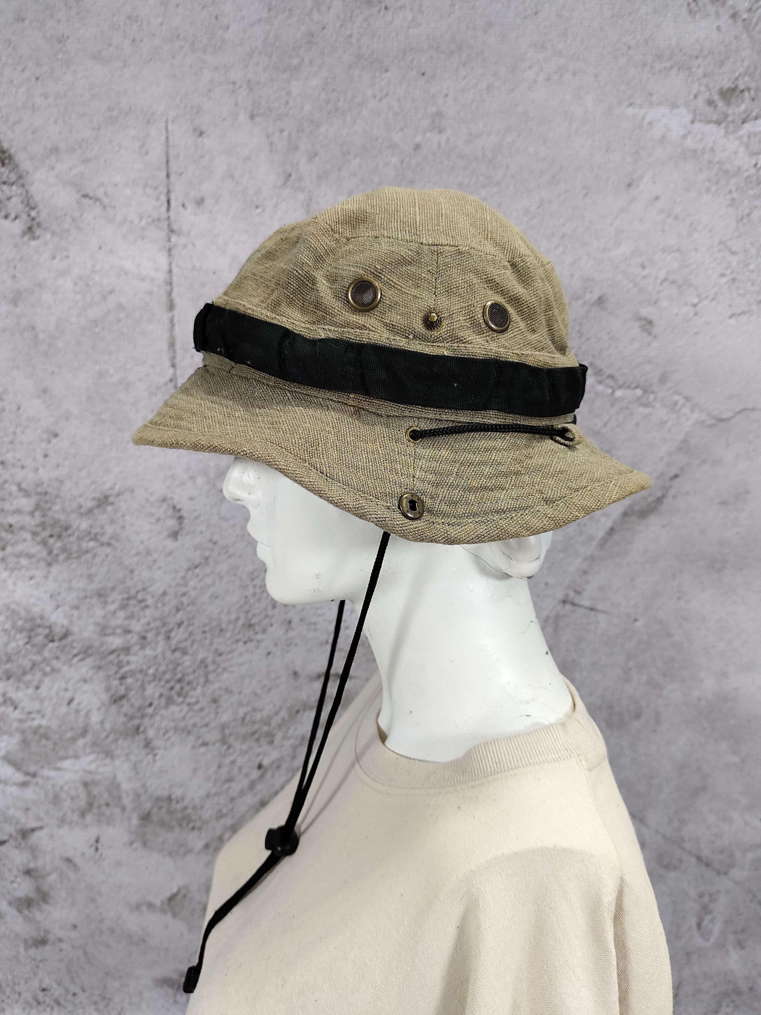 Vintage Vintage Hemp Natural Gorpcore Utility Bucket Hat Size ONE SIZE - 2 Thumbnail