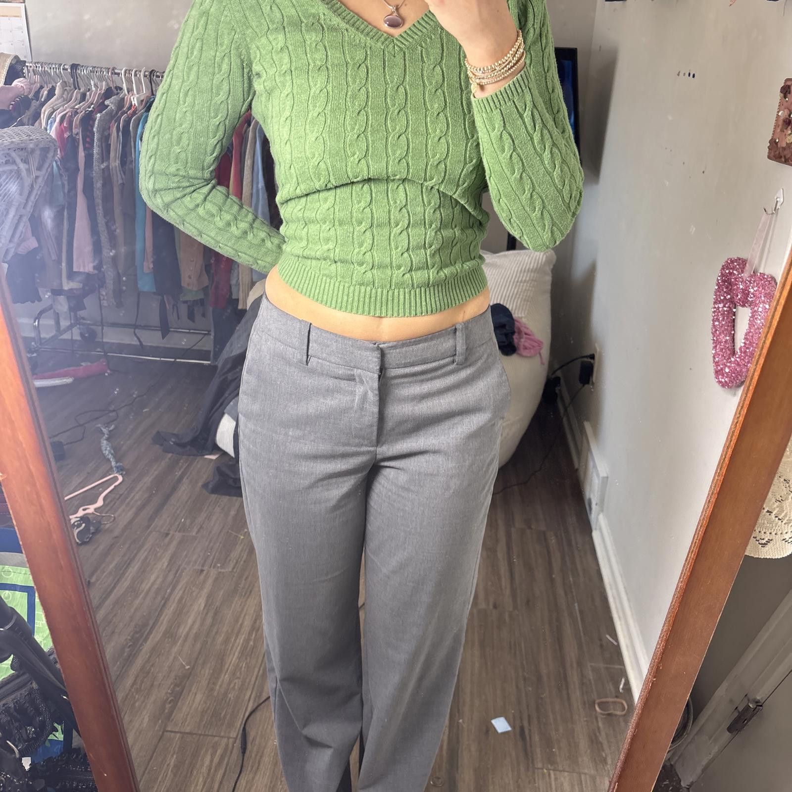 Merona y2k office siren gray flattering trousers Size 26" / US 2 / IT 38 - 3 Thumbnail
