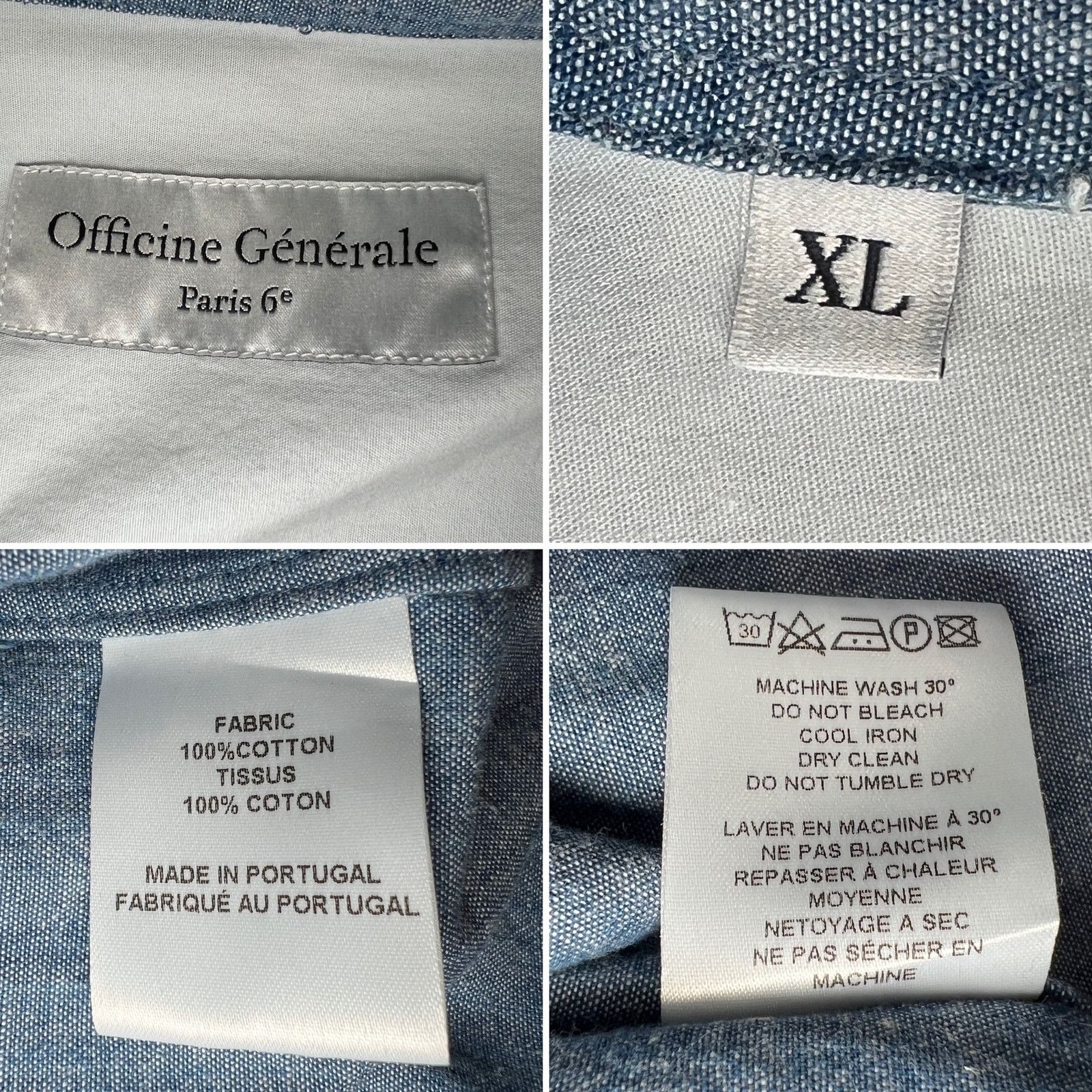 Officine Generale Officine Generale Chambray Shirt Mens XL Blue NWT Size US XL / EU 56 / 4 - 3 Thumbnail