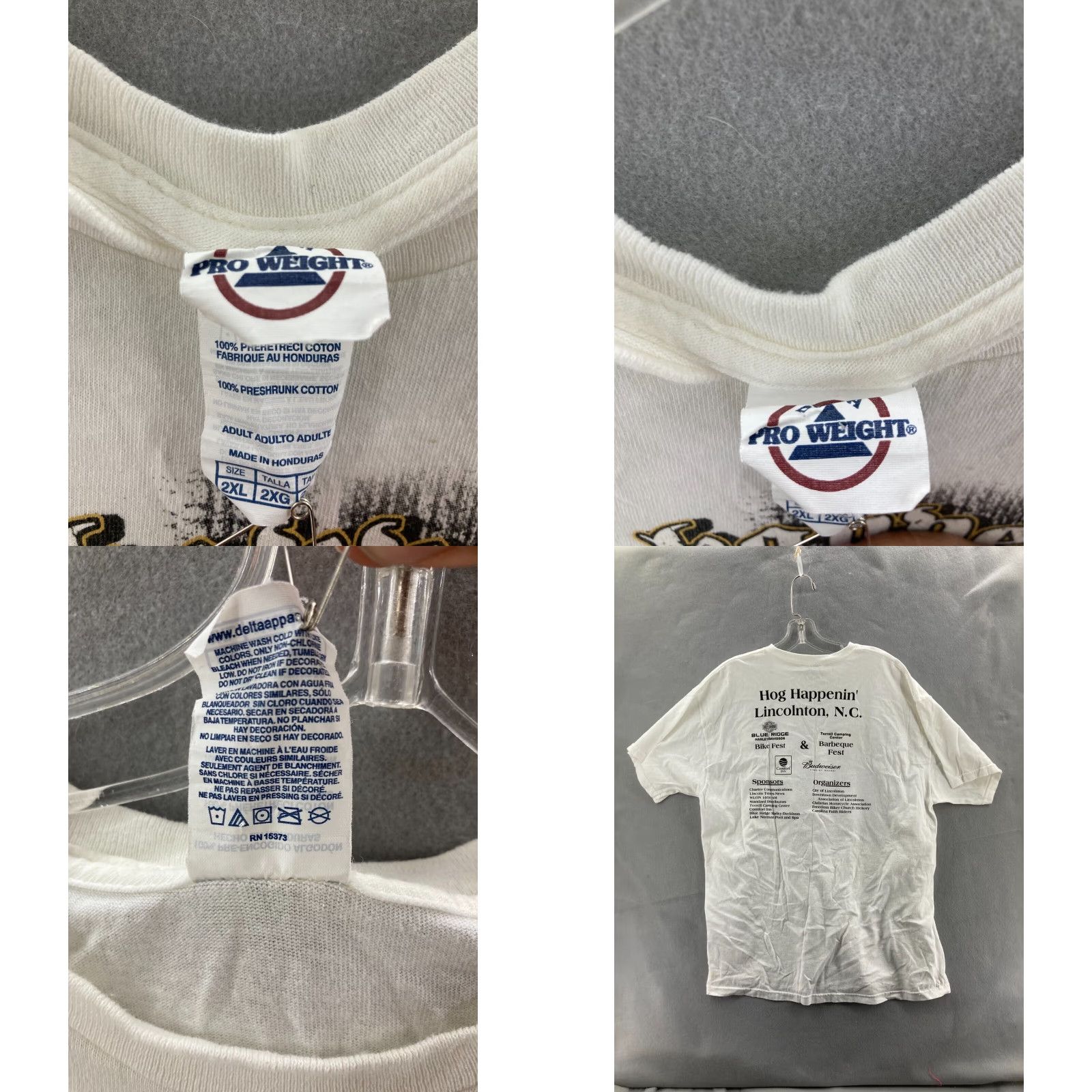 Delta Hog Happenin Bike Show & Poker Run Barbeque Cook-Off T-Shirt Lincolnton NC 2XL Size US XXL / EU 58 / 5 - 8 Thumbnail