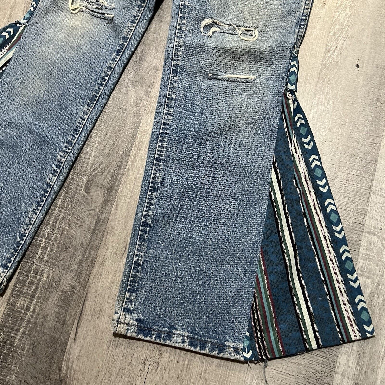 Wrangler VTG Wrangler Flared Hippie Flare Custom Bell Bottom Jeans 30 Size 30" / US 8 / IT 44 - 3 Thumbnail