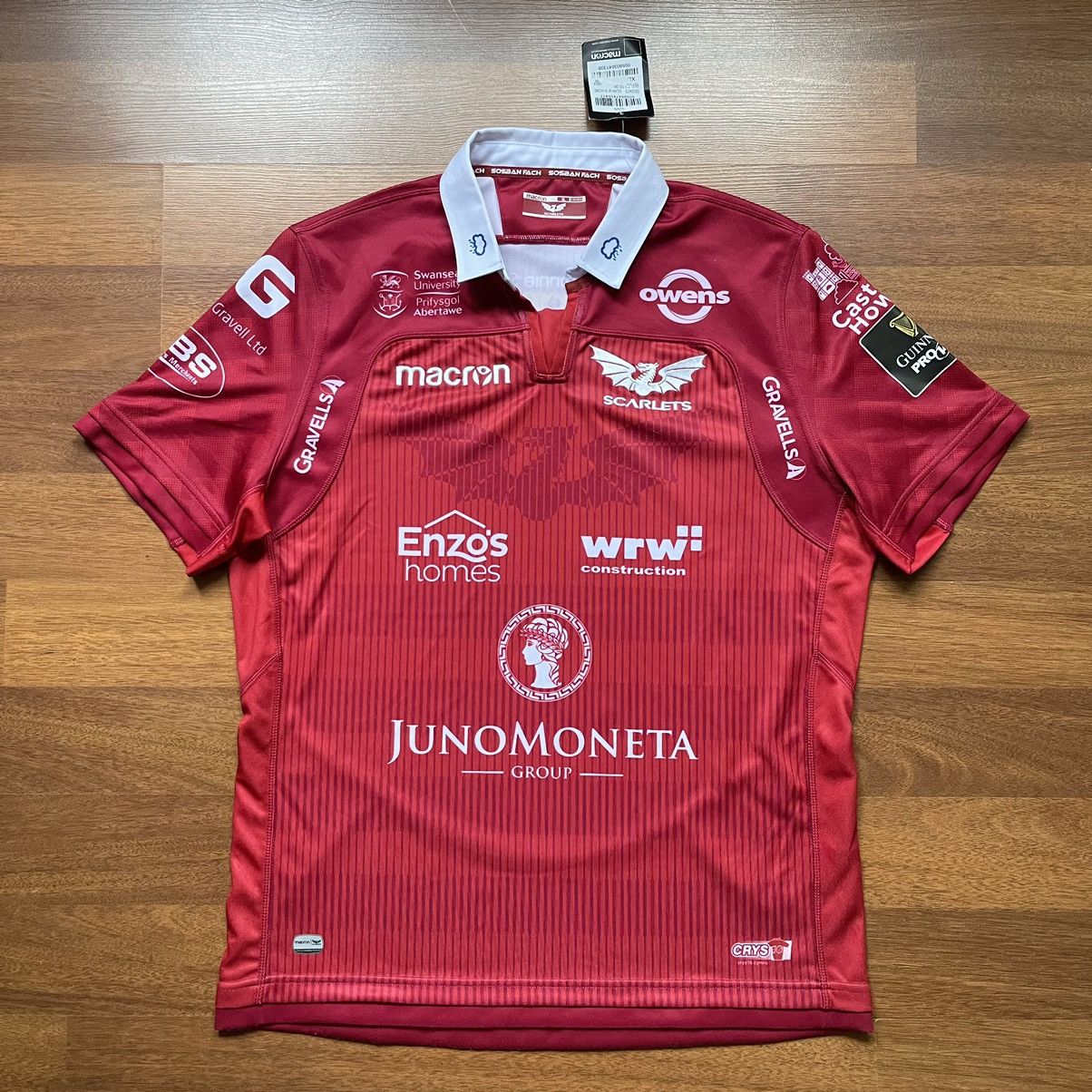 Macron × Vintage NWT SCARLETS MACRON 2018/2019 RUGBY HOME JERSEY Size US XL / EU 56 / 4 - 1 Thumbnail