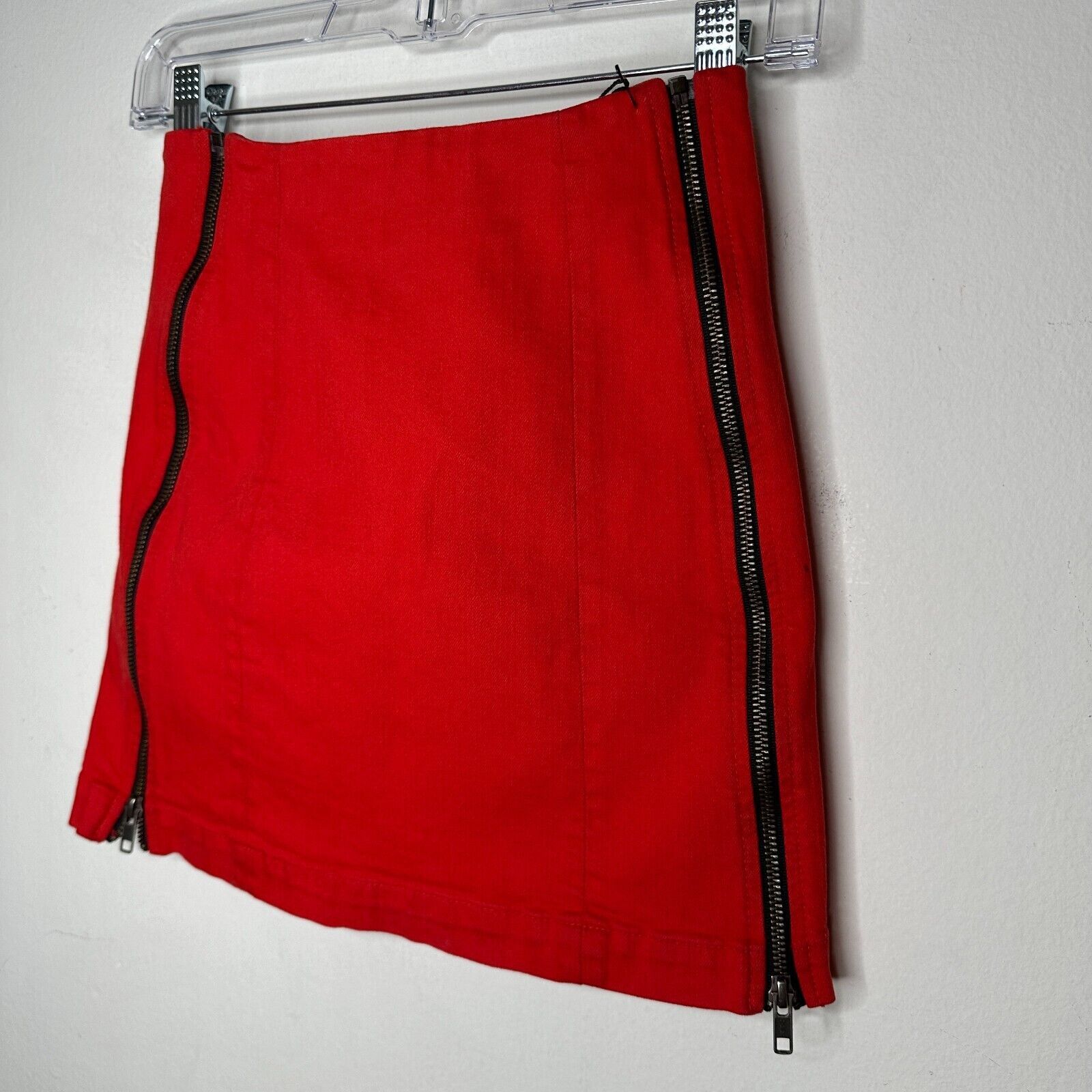 Other NWT Carmar Red Margery Pencil Skirt Black Stripe Zippers 24 Size 24" / US 00 / IT 34 - 2 Thumbnail