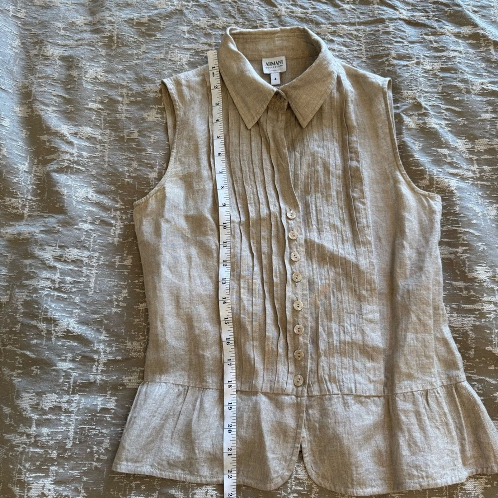 Armani Collezioni ARMANI Collezioni Linen Sleeveless Top, Size 4 Size S / US 4 / IT 40 - 7 Thumbnail