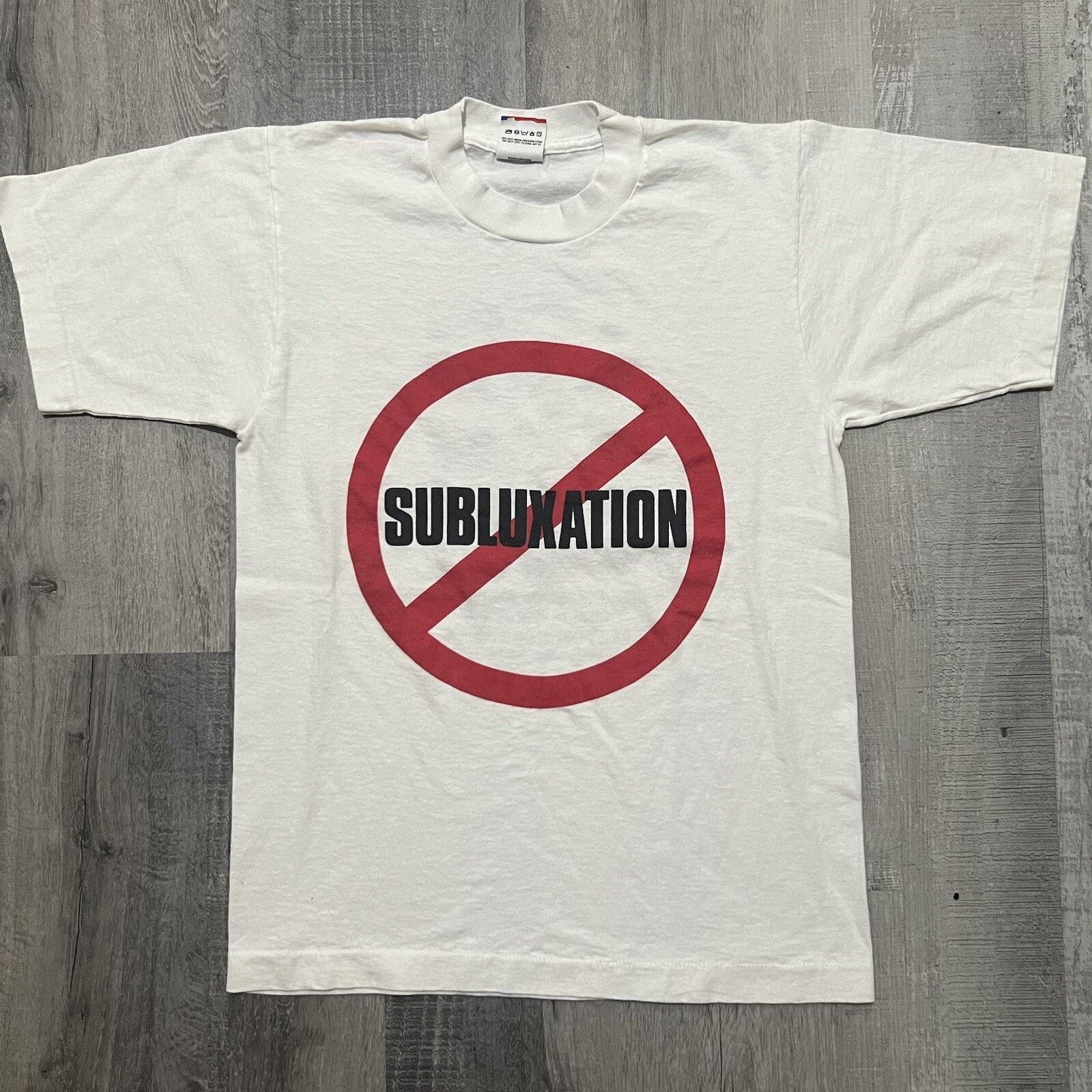 Fruit Of The Loom VTG STOP SUBLUXATION 90s Medical Dislocation Skeletal Shirt Size US S / EU 44-46 / 1 - 1 Thumbnail