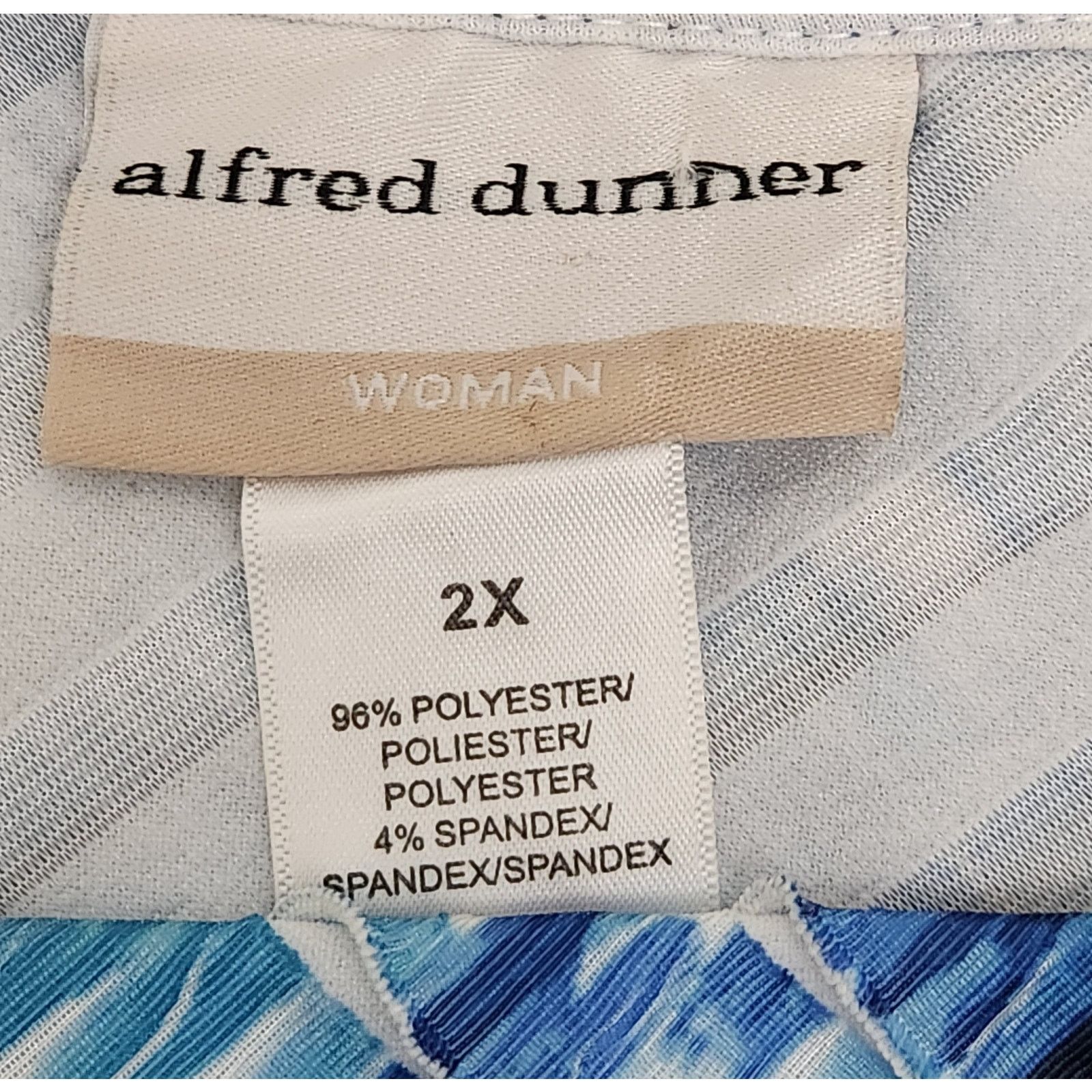 Other Alfred Dunner Blue White Ruffle Pleats Short Sleeve Top 2X Size XXL / US 16-18 / IT 52-54 - 5 Thumbnail