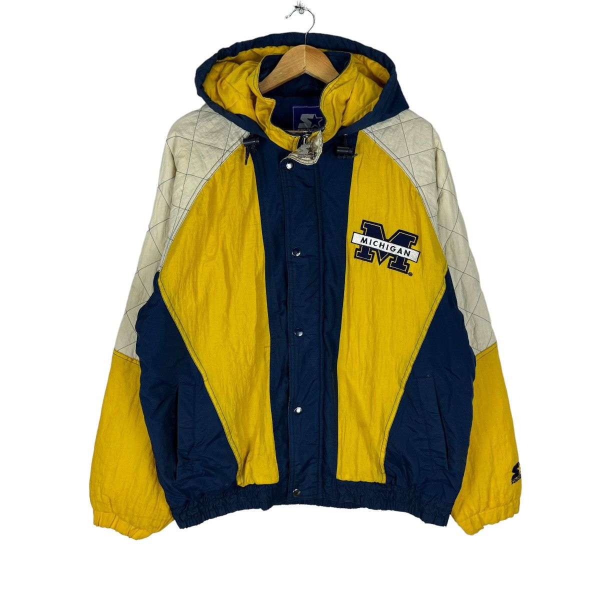 Starter × Vintage ❄️90s STARTER MICHIGAN HOODIE LIGHT JACKET Size US M / EU 48-50 / 2 - 1 Thumbnail