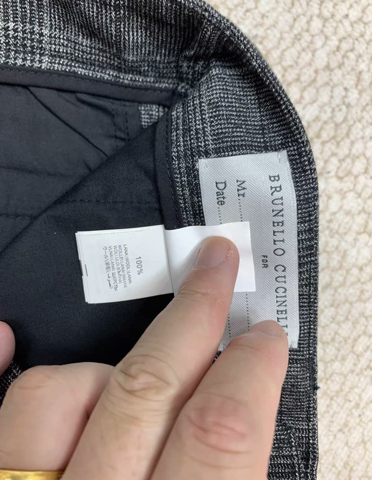 Brunello Cucinelli BRUNELLO CUCINELLI Dark Grey Plaid Multi-Pocket Cargo Pants Size US 32 / EU 48 - 6 Thumbnail