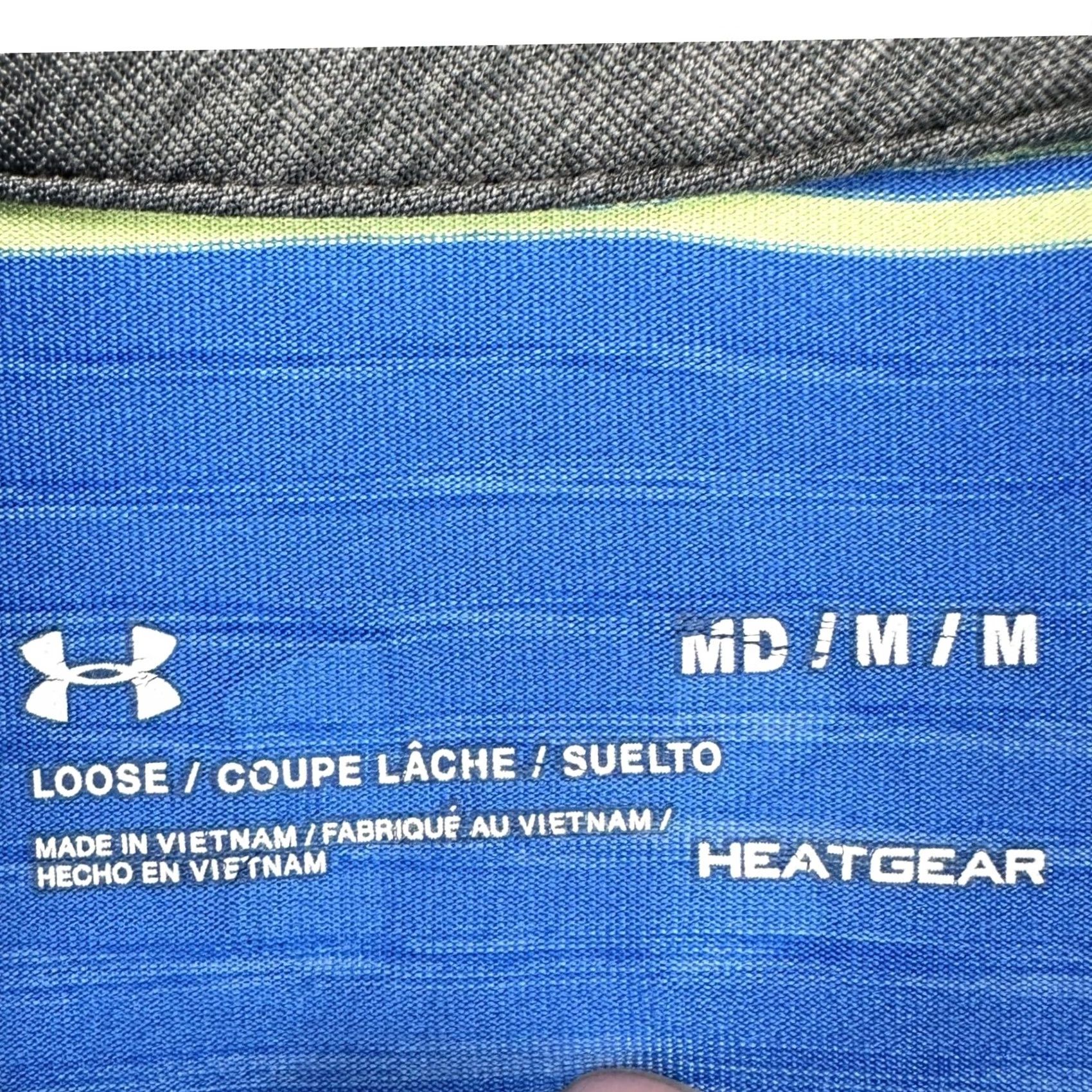 Under Armour Under Armour Heat Gear Shirt Golf Polo Mens Medium Blue Stripes Rugby Athletic Size US M / EU 48-50 / 2 - 4 Thumbnail