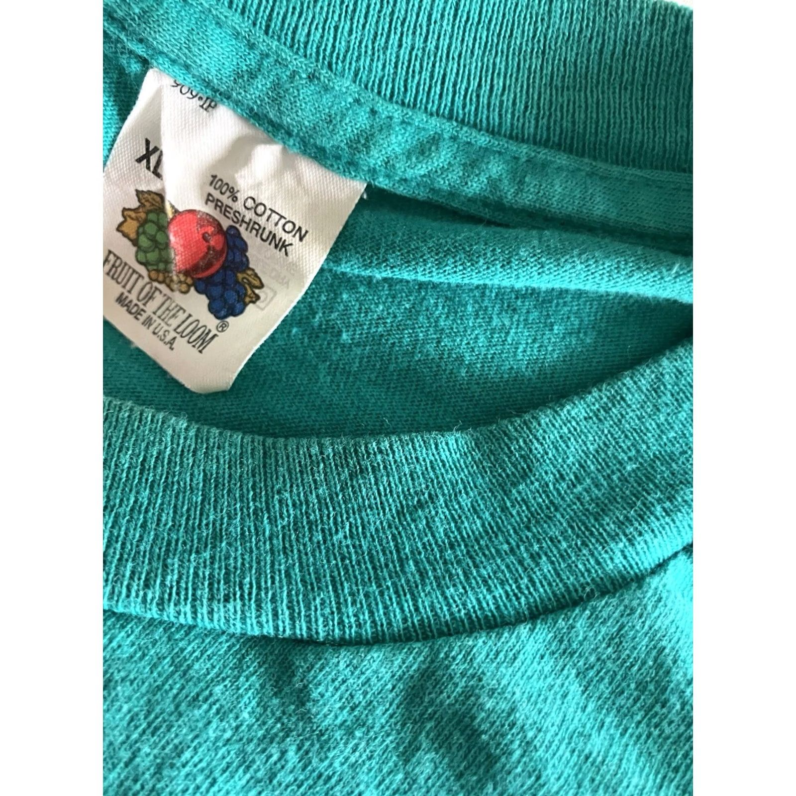 Fruit Of The Loom VINTAGE Fruit of the Loom T-Shirt Men’s XL Crewneck Pocket Tee Teal Made In USA Size US XL / EU 56 / 4 - 2 Thumbnail