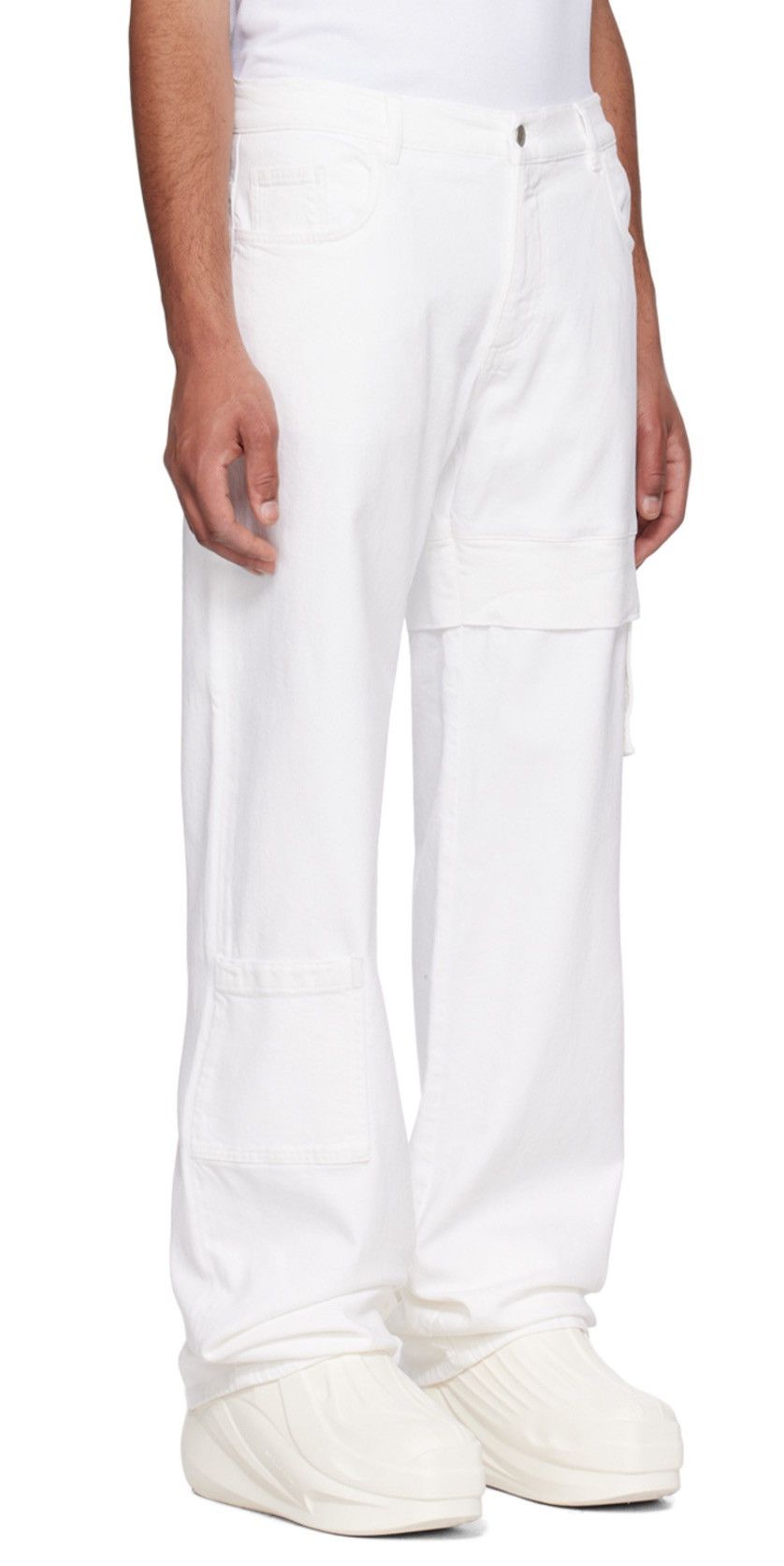 1017 ALYX 9SM White Oversized Denim Cargo Pants Jeans Size US 32 / EU 48 - 2 Thumbnail
