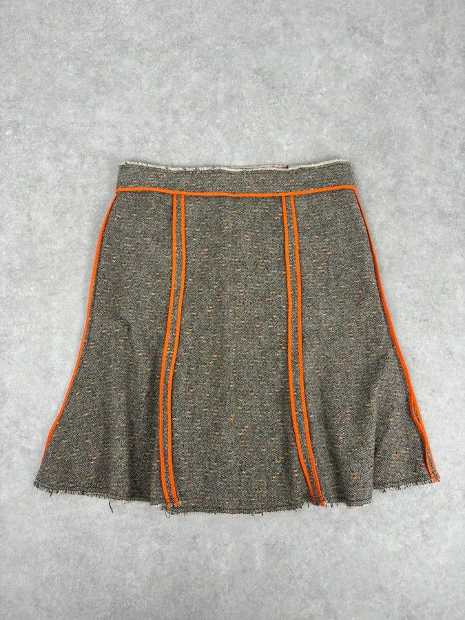 Moschino Moschino Beige Wool & Contrast Orange Trim Skirt & Blazer Set Size M / US 6-8 / IT 42-44 - 7 Thumbnail
