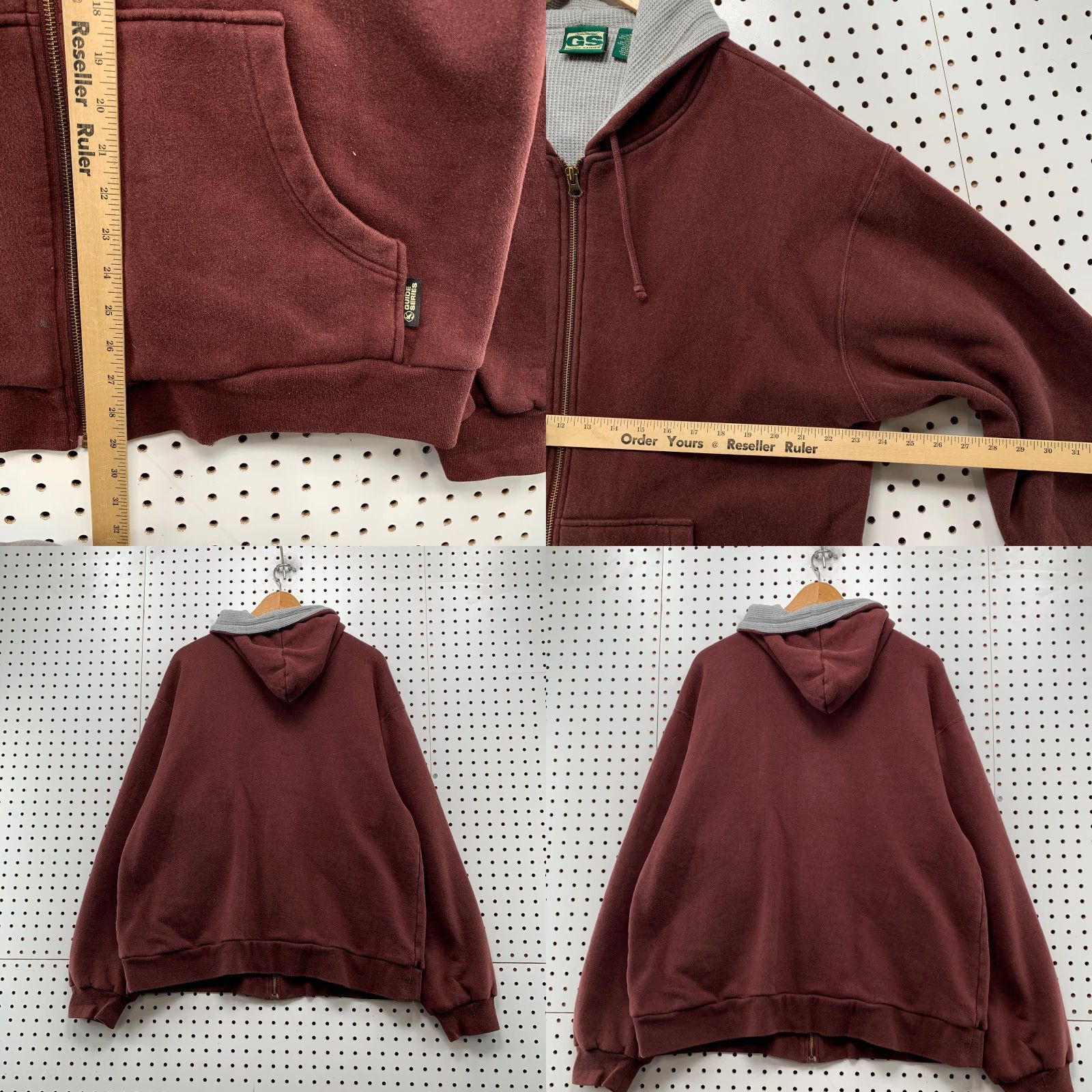 Vintage VINTAGE Gander Mountain Hoodie Mens Large Gray Maroon Thermal Lined Hooded Size US L / EU 52-54 / 3 - 8 Thumbnail