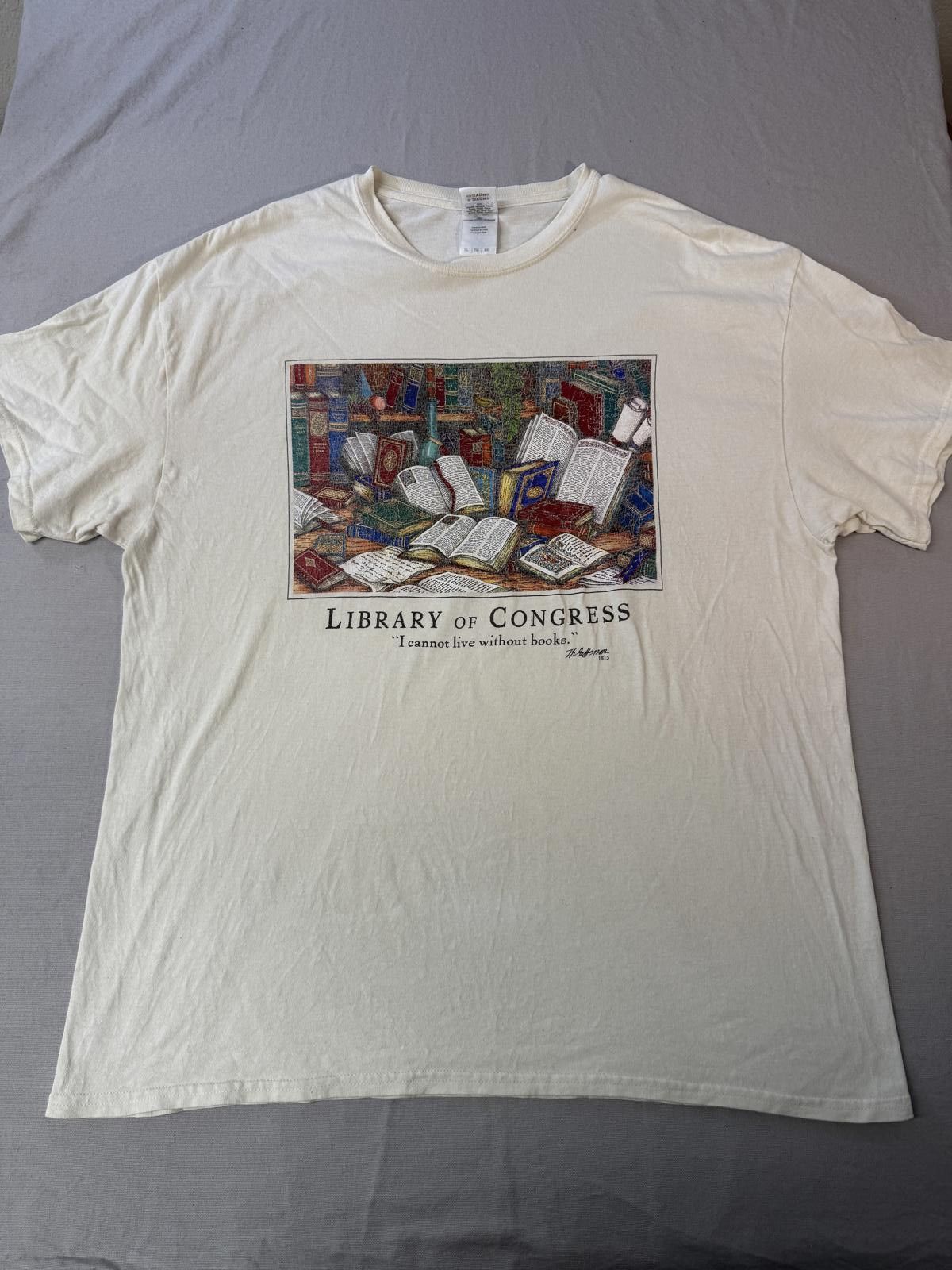 Gildan Library of Congress T-shirt I Cannot Live Without Books Tee Size US XL / EU 56 / 4 - 1 Thumbnail