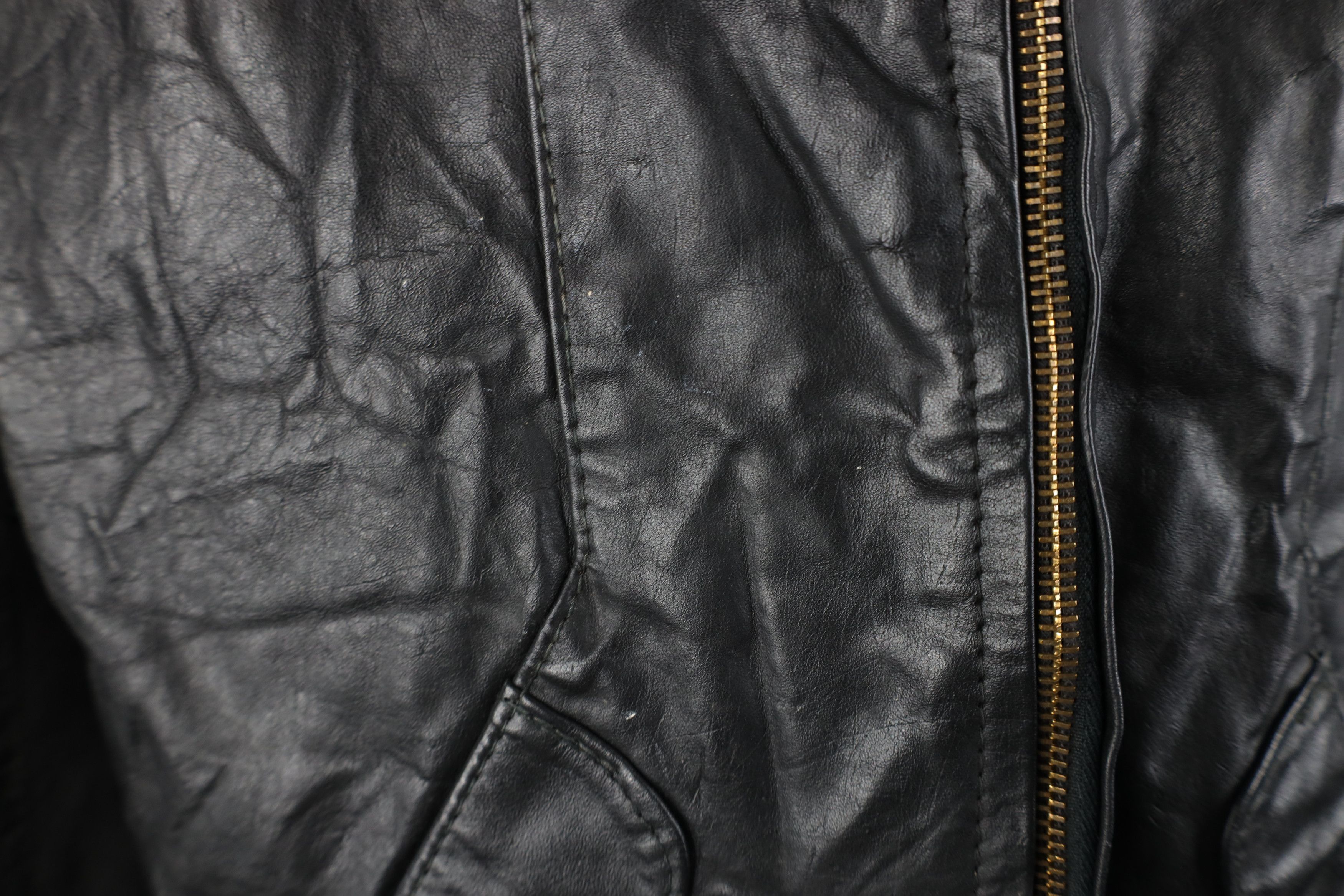 Vintage Vintage 60s 70s Streetwear Leather Bomber Jacket Black Size M / US 6-8 / IT 42-44 - 4 Thumbnail