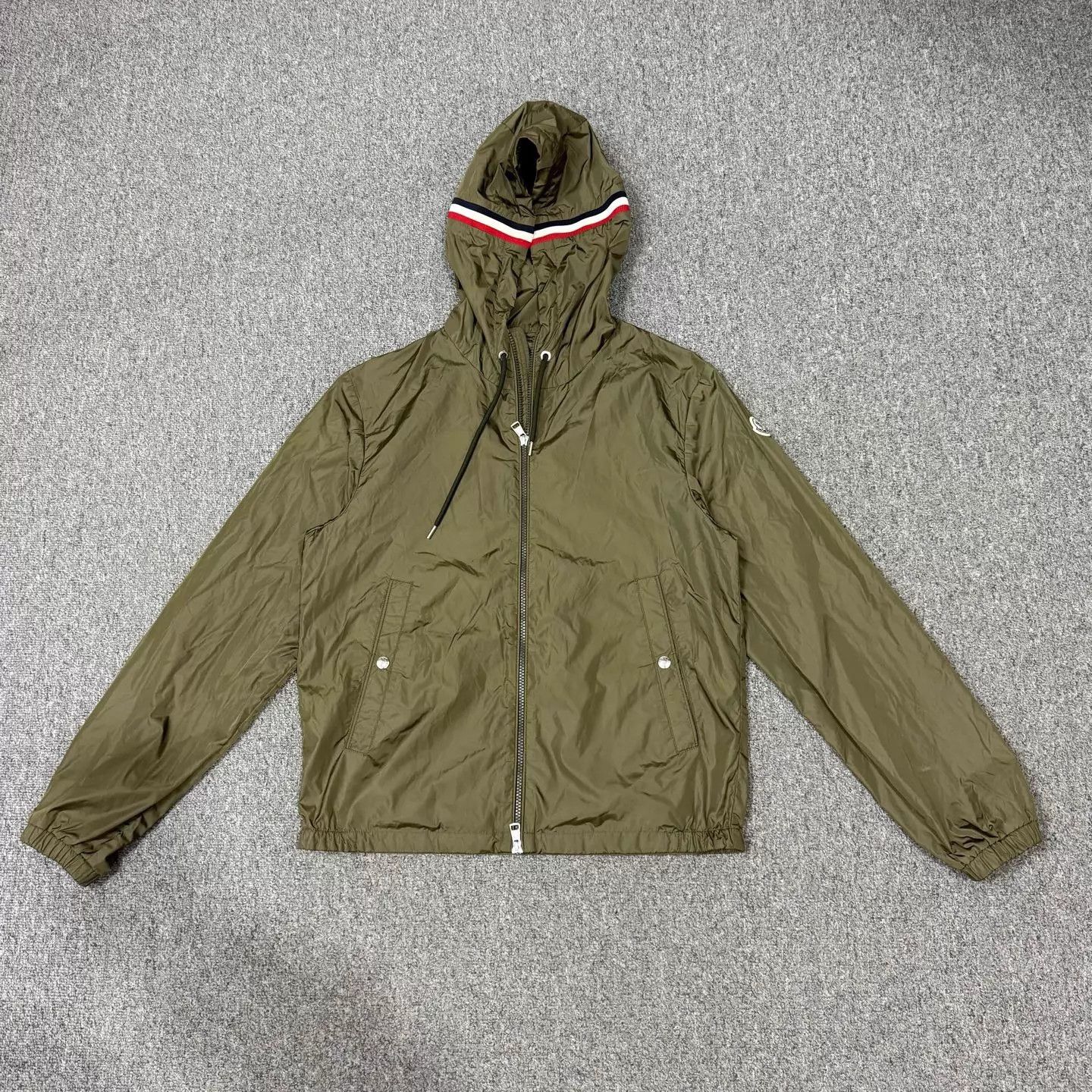Moncler Moncler Olive hood stripe arm logo nylon jacket 2 Size US M / EU 48-50 / 2 - 1 Thumbnail