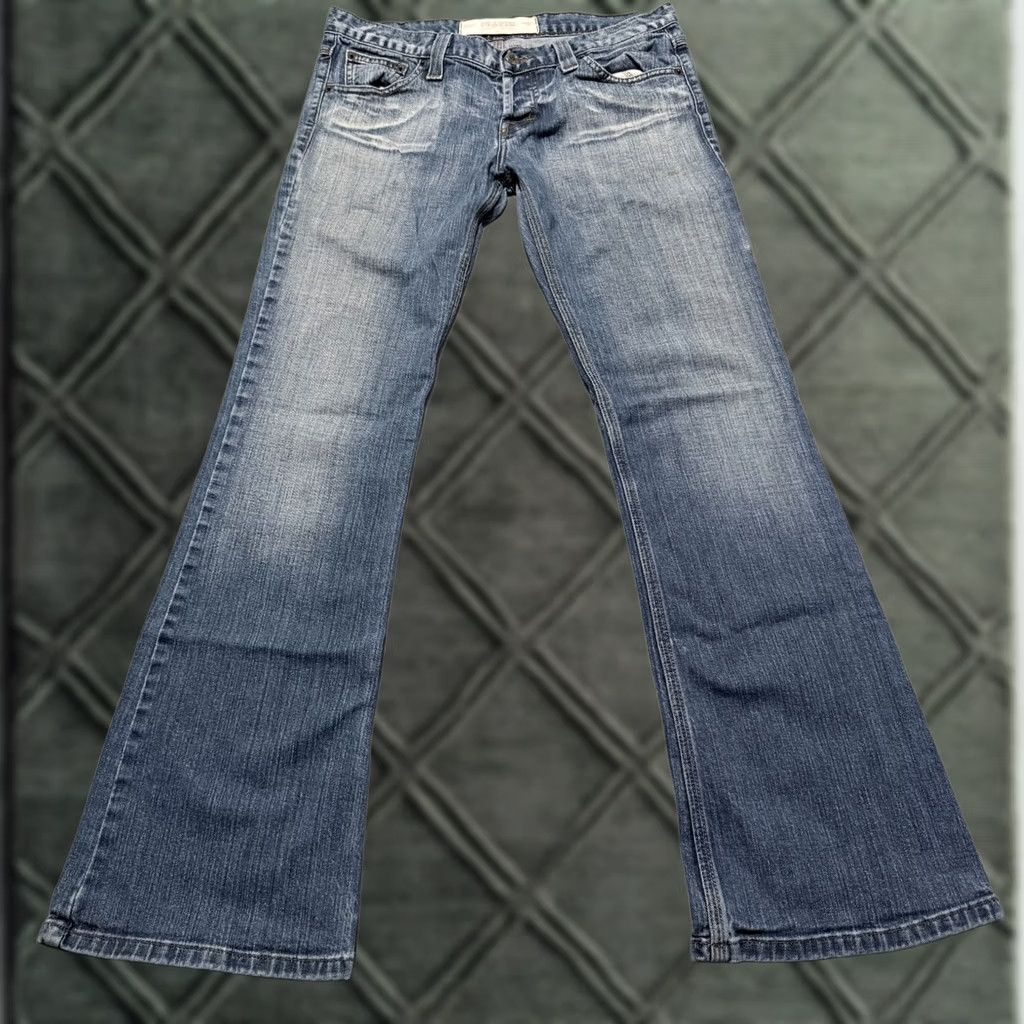Denime Matix Jeans Women Blue Denim Low Rise Wide Leg Zip Fly - 9 Size 24" / US 00 / IT 34 - 1 Thumbnail