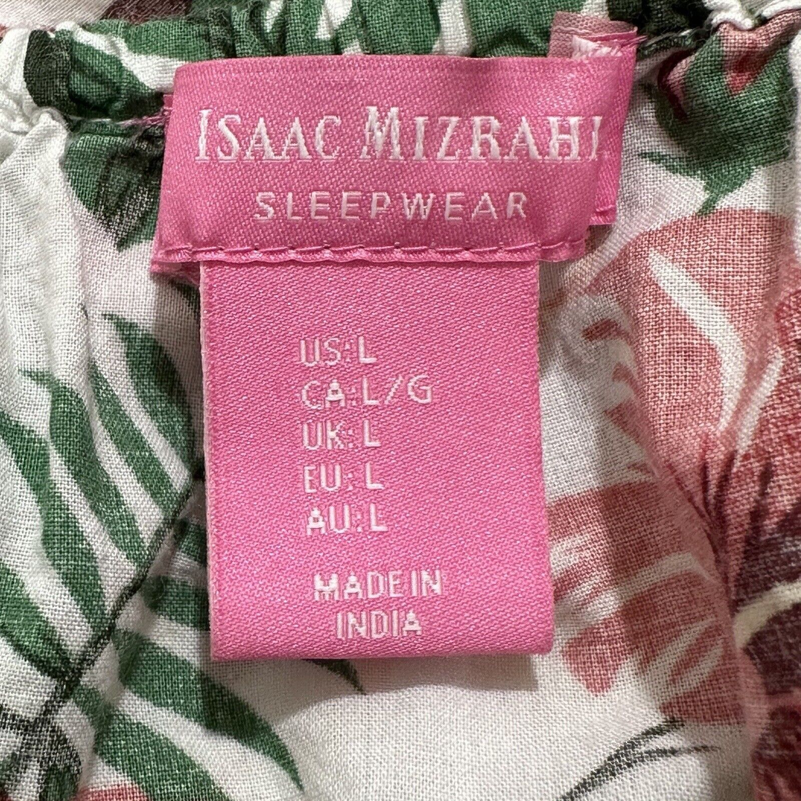 Isaac Mizrahi ISAAC Mizrahi Women's Large Pajama Top Tropical Floral Print Size L / US 10 / IT 46 - 3 Thumbnail