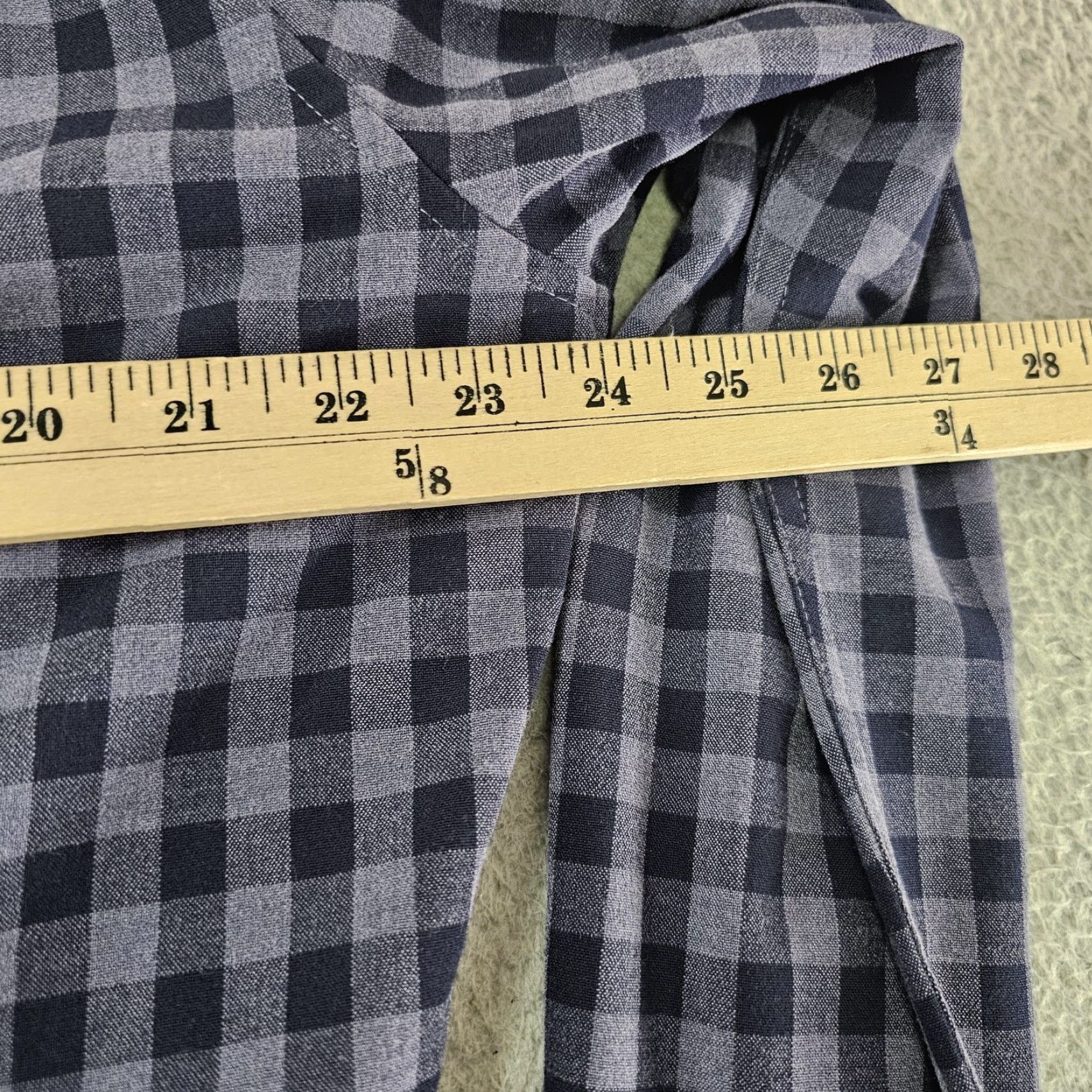 Mizzen+Main Mizzen+Main Shirt Mens XL Gray Blue Gingham Button Down Trim Fit Performance Shirt Size US XL / EU 56 / 4 - 7 Thumbnail