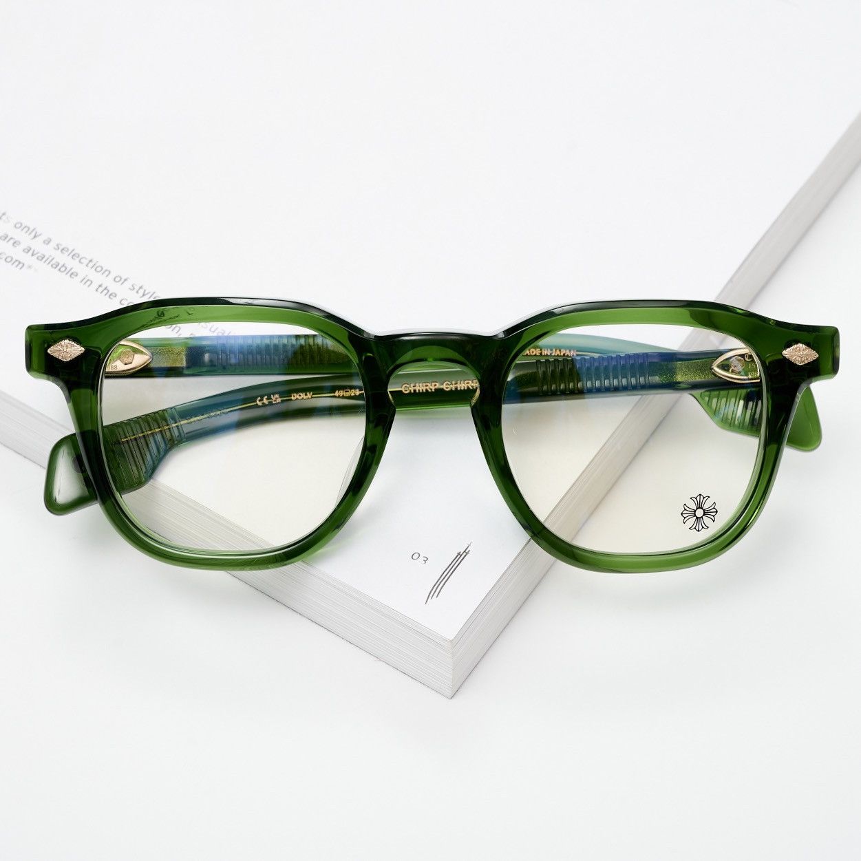 Chrome Hearts CHROME HEARTS CHIRP CHIRP DARK OLIVE GLASSES Size ONE SIZE - 6 Thumbnail