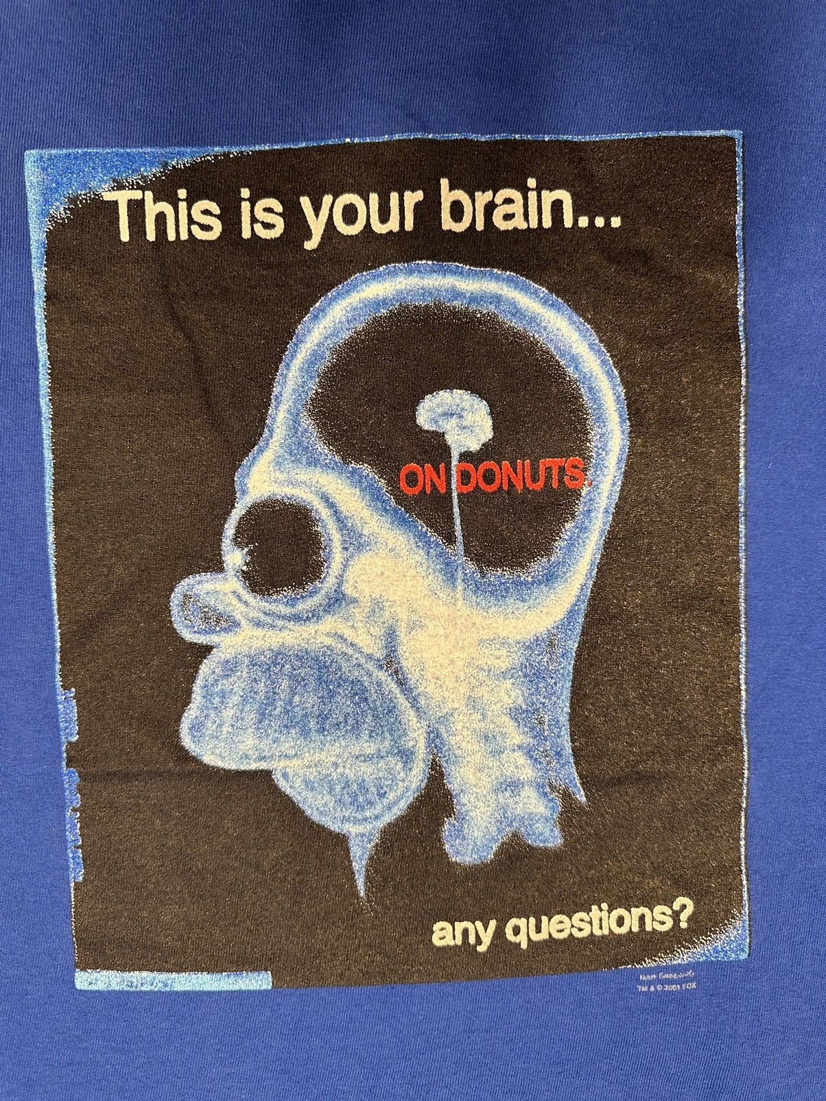 The Simpsons × Vintage Vintage 2001 Simpsons T-shirt Homer Brain On Donuts Sz Large Size US L / EU 52-54 / 3 - 2 Thumbnail