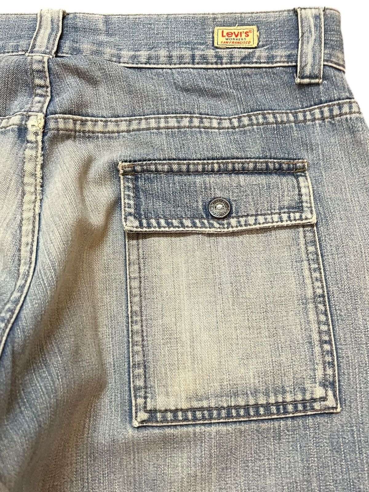 Levi's Vintage Clothing Vintage Levi’s Worker Sanforized Bush Pants Cargo Denim Size US 33 - 10 Thumbnail
