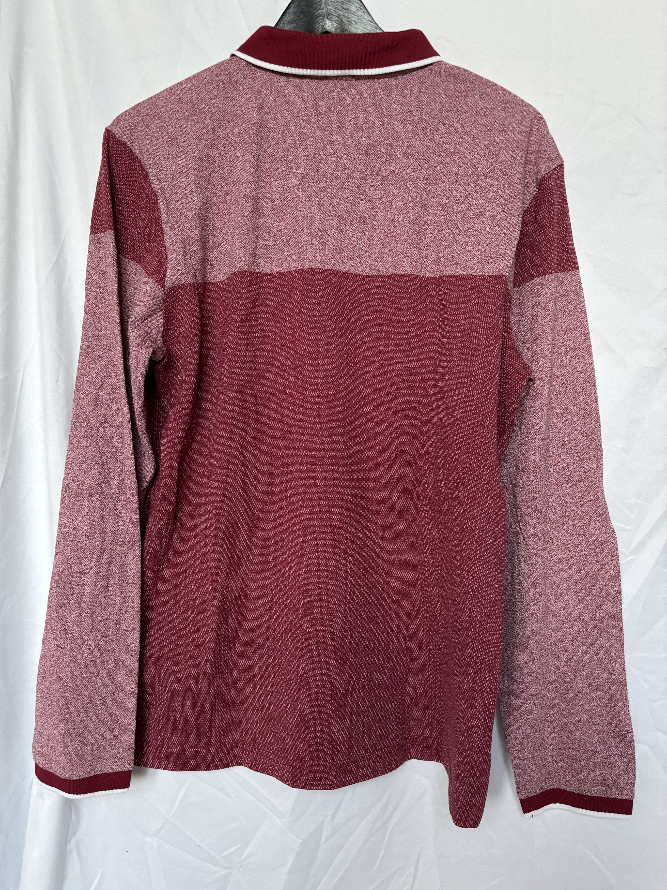 Hugo Boss BOSS Hugo Boss Long Sleeve Polo - Modern Fit - Burgundy/Red Size US XL / EU 56 / 4 - 3 Thumbnail