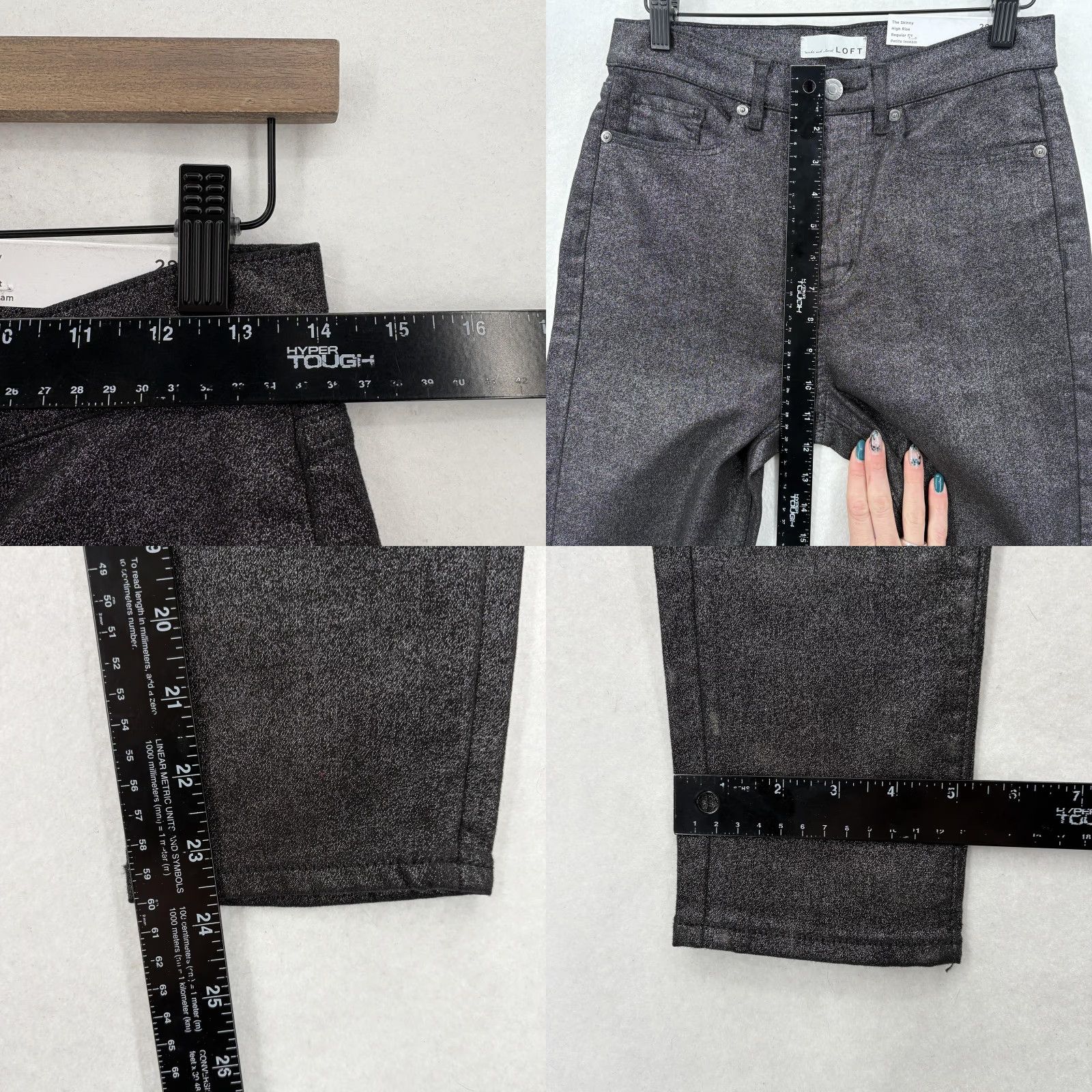 Loft VINTAGE Loft The Skinny Jeans Womens 28 Petite Charcoal Wash High Rise Stretch Denim NWT Size 28" / US 6 / IT 42 - 8 Thumbnail