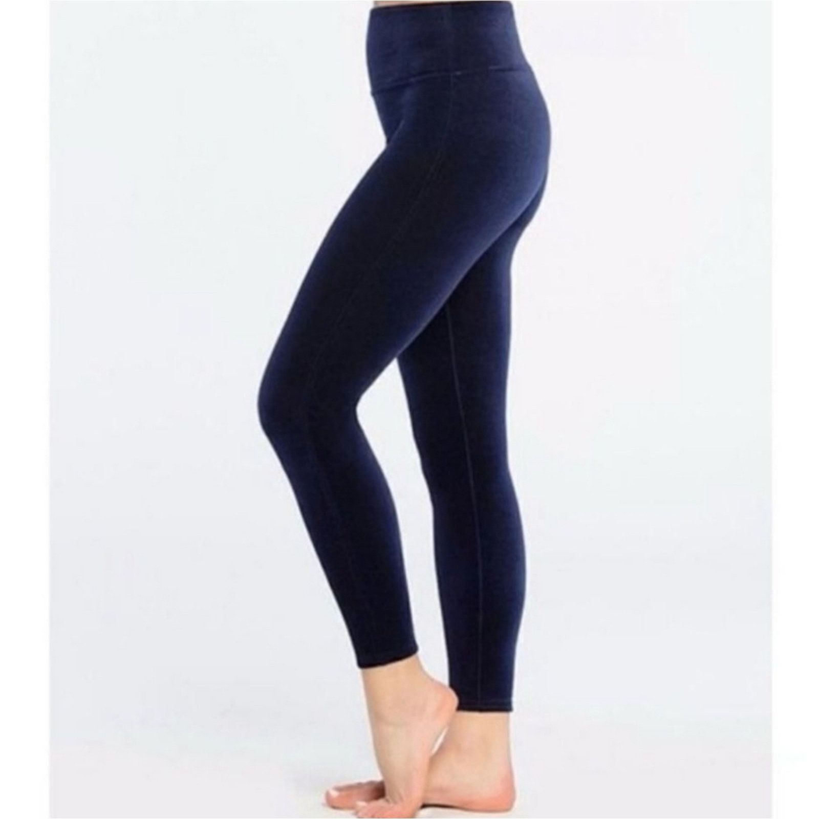 Spanx NEW Spanx High Waist Velvet Leggings Pants XS Blue Velour Size 24" / US 00 / IT 34 - 11 Thumbnail
