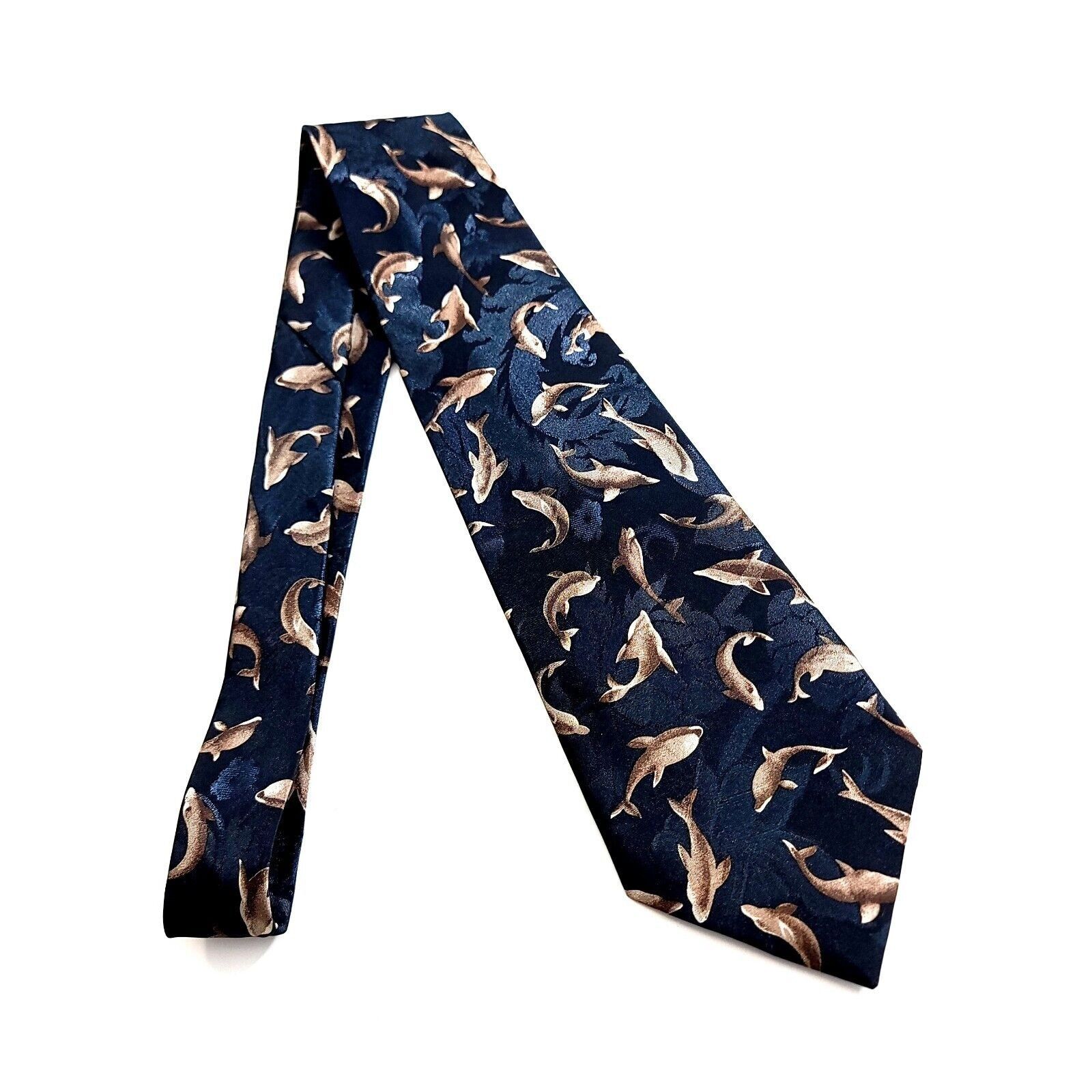 Designer Dino Romaro Dark Green Dolphin Jacquard Print Short Wide Sil Size ONE SIZE - 6 Thumbnail