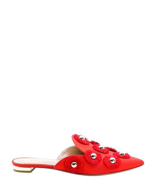 Aquazzura o1y0625 Flat Mules in Red Size US 6.5 / IT 36.5 - 1 Thumbnail