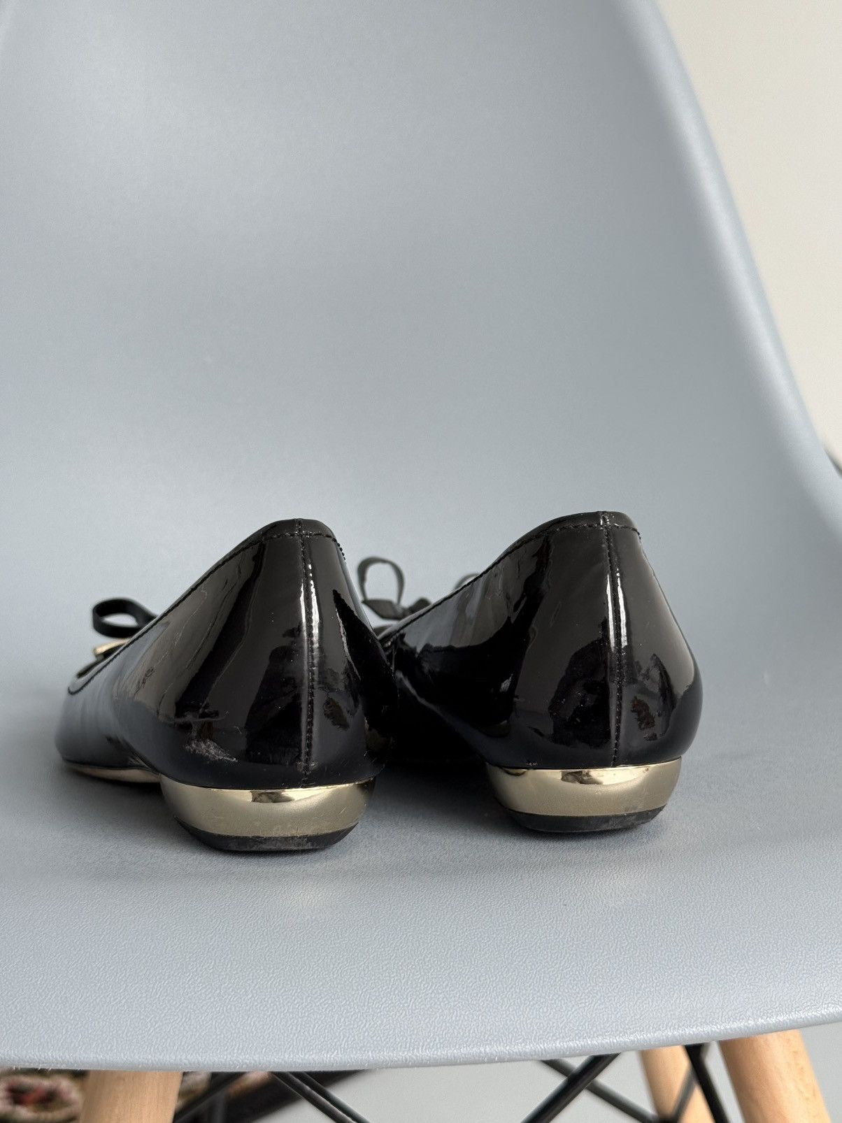 Dior Dior Patent Leather Pointed Toe Bow Ballet Flats Black Size US 8 / IT 38 - 8 Thumbnail