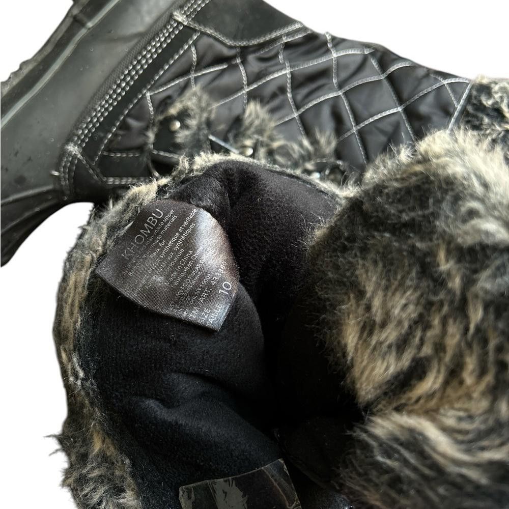 Designer Khombu Women's Size 10 Black Quilted Winter Boots Size US 10 / IT 40 - 3 Thumbnail