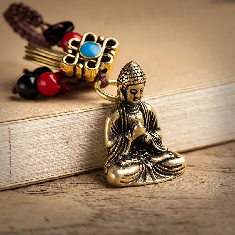 Other Buddha Figure Keyring Car Keychain Brass Hanging Charms Size ONE SIZE - 2 Thumbnail