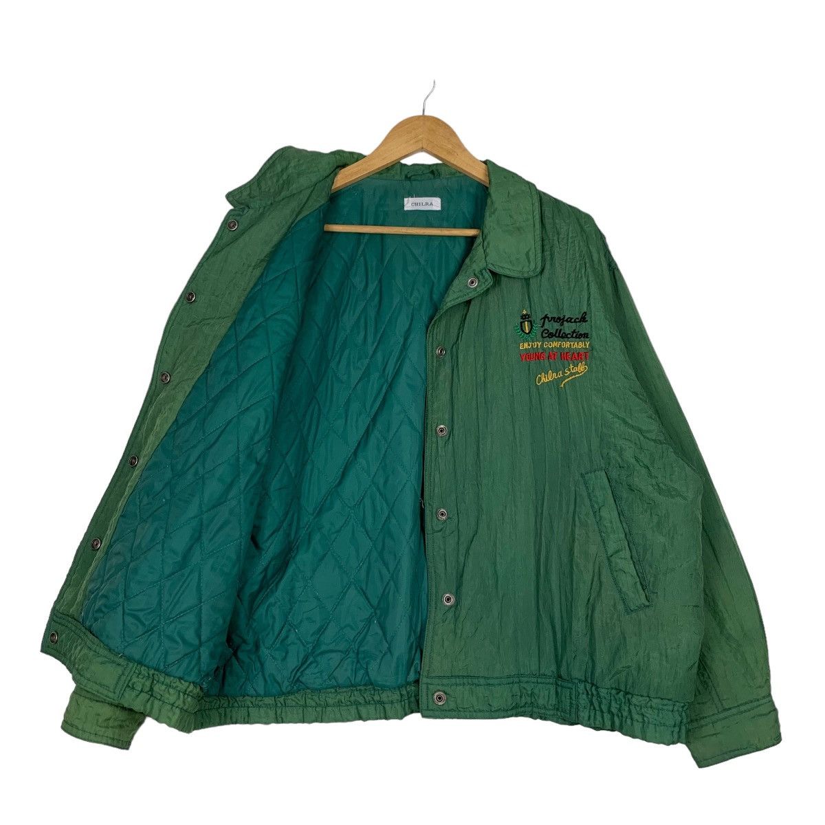 Japanese Brand CHILRA Stall Cast River Logo Faded Green Jacket #1028-C46 Size US L / EU 52-54 / 3 - 9 Thumbnail