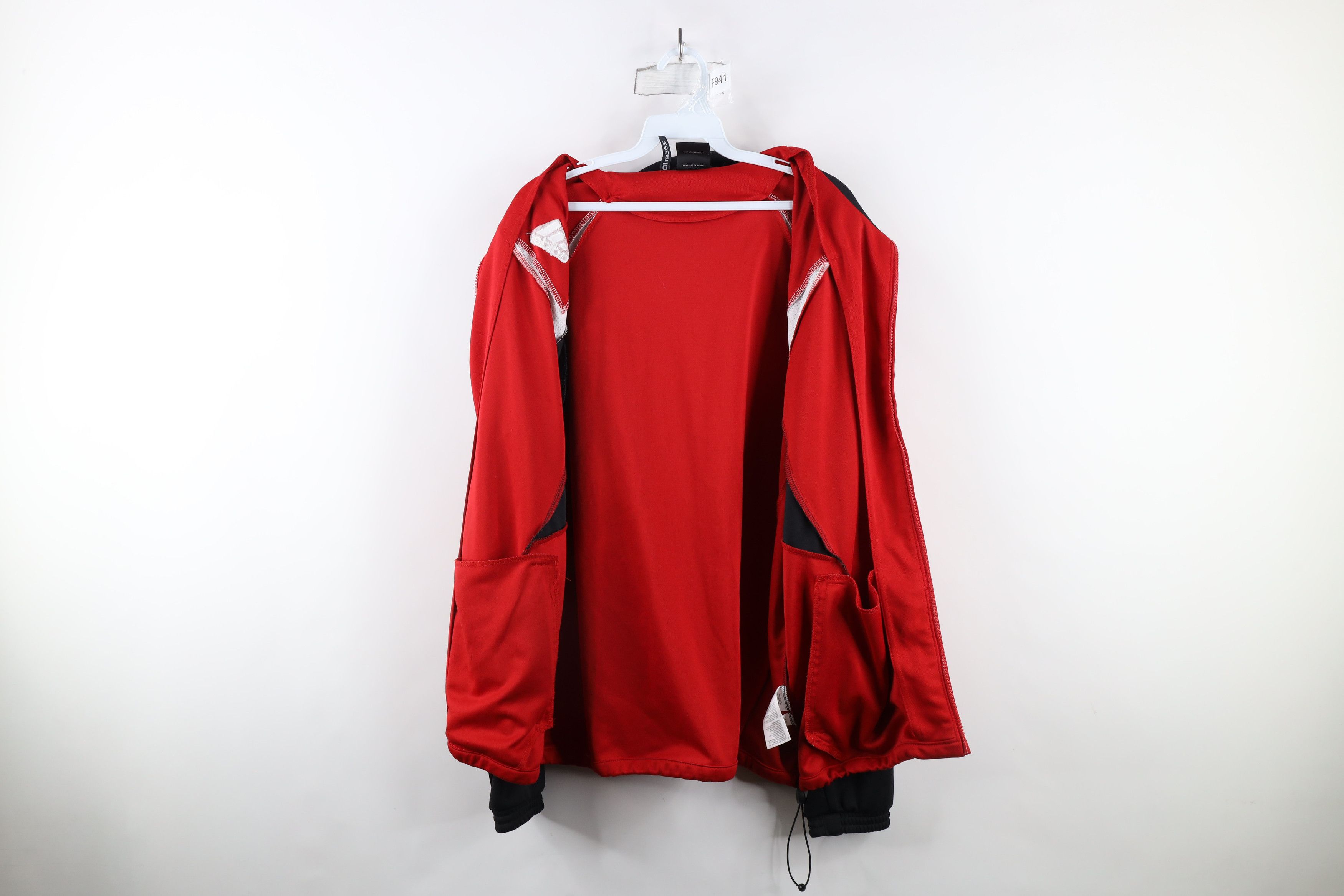 Adidas × Vintage Vintage Adidas Soccer Striped Full Zip Warm Up Jacket Red Size US L / EU 52-54 / 3 - 8 Thumbnail
