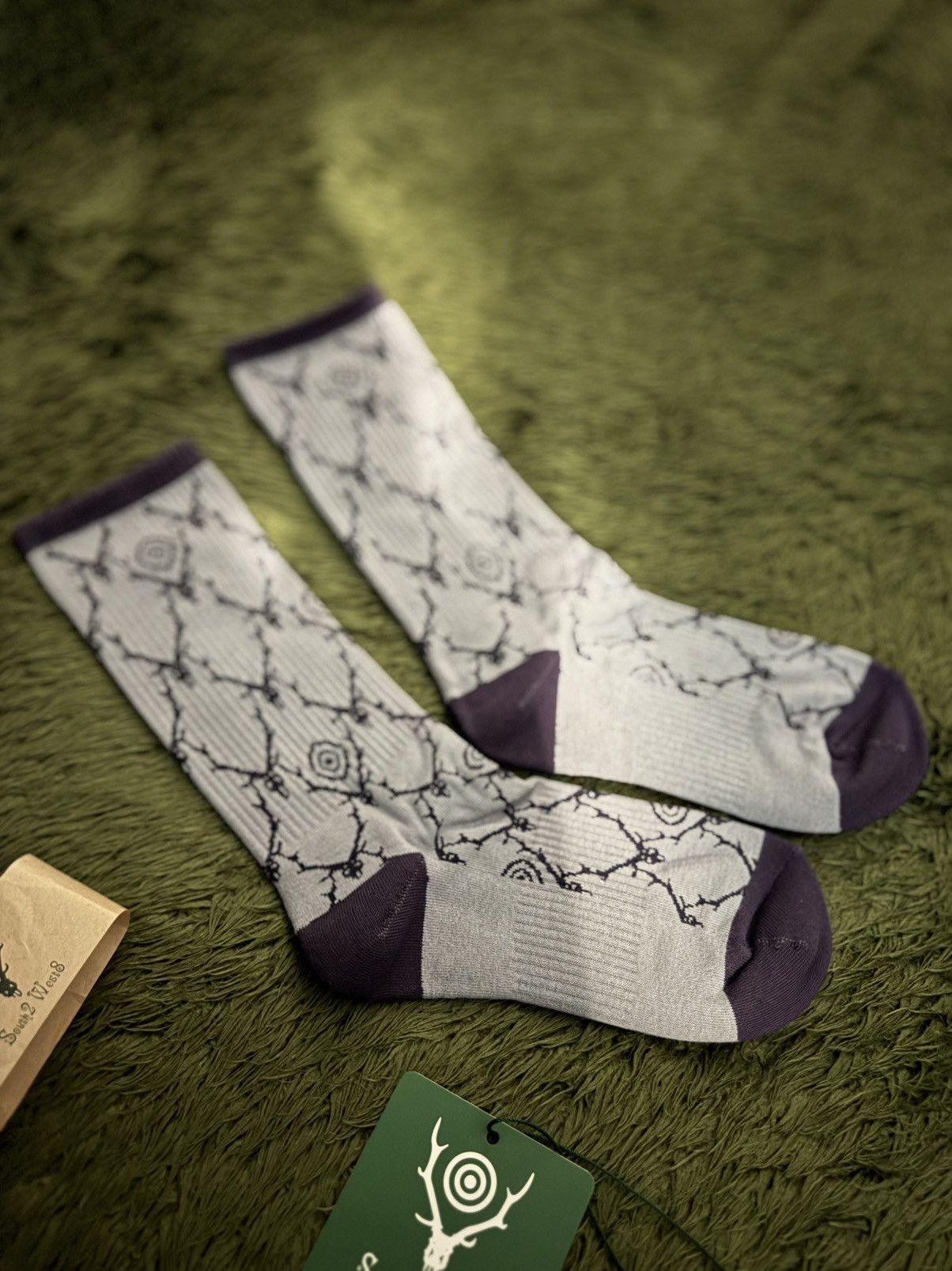 South2 West8 [US 5-7] South2 West8 Jacquard Logo Pattern Socks Size ONE SIZE - 3 Thumbnail