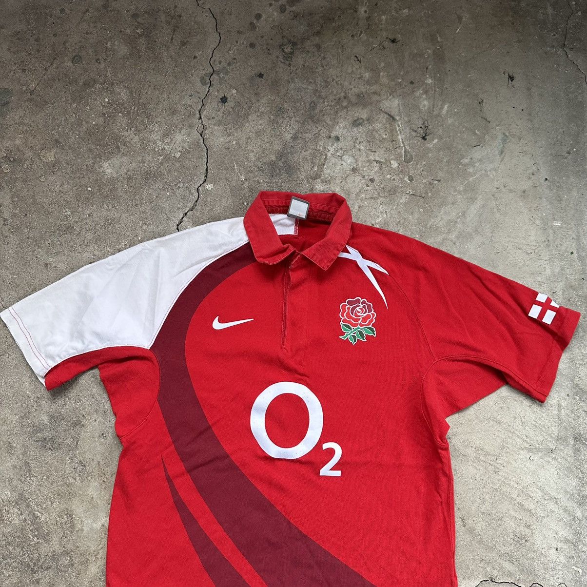 Nike × Vintage Vintage Nike England Rugby O2 Polo Jersey Shirt Size US M / EU 48-50 / 2 - 3 Thumbnail