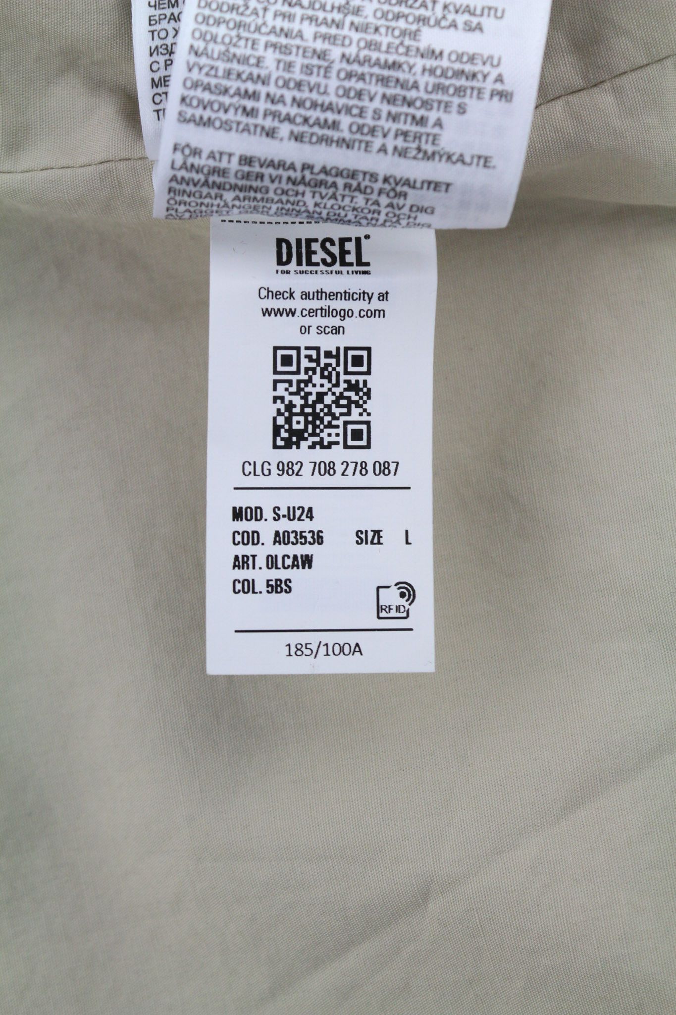 Diesel S-U24 L Snap Buttons Shiny Polo Neck Jacket 81737 Size US L / EU 52-54 / 3 - 12 Thumbnail