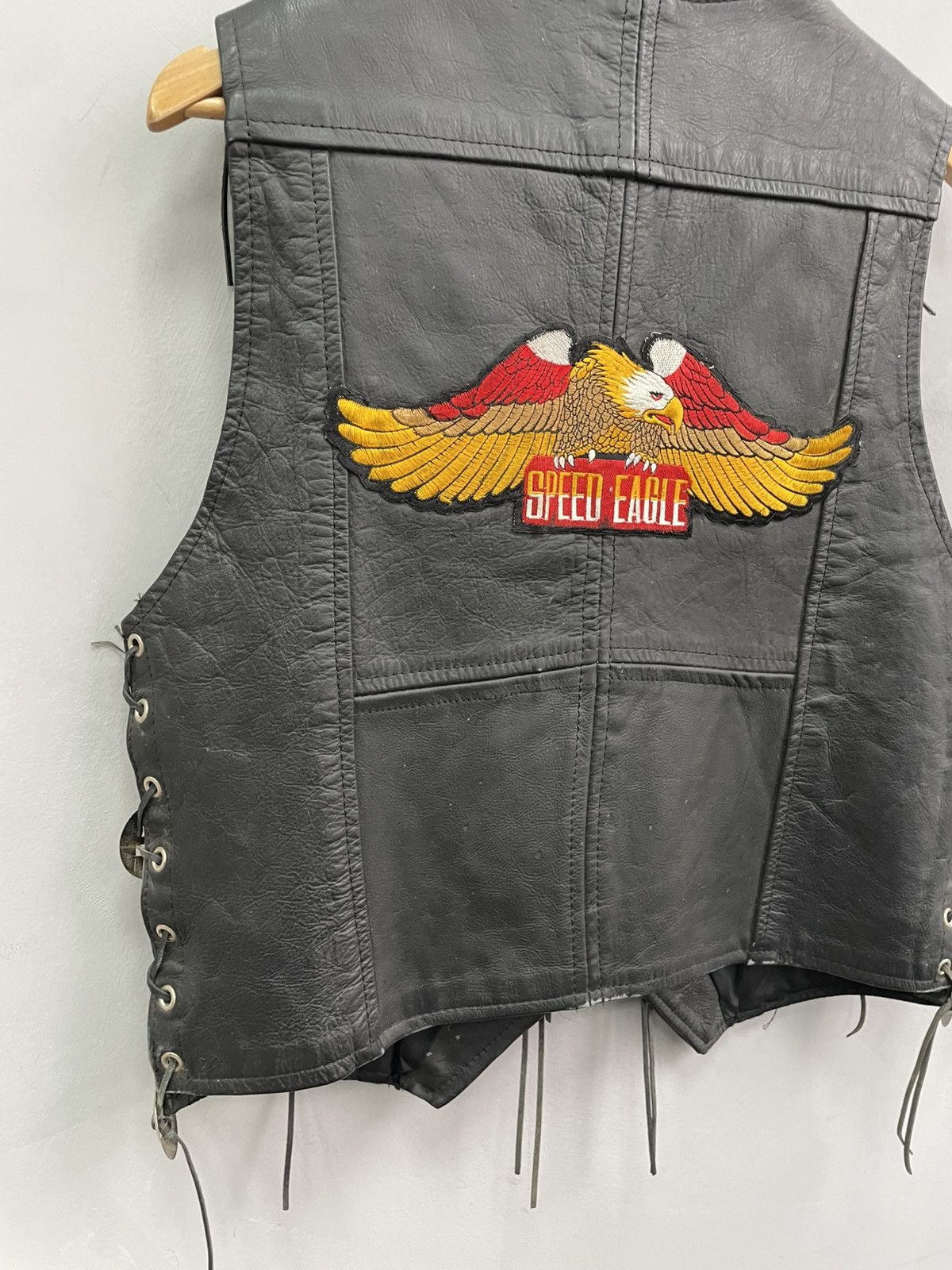 Vintage VINTAGE BIKER MOTO WESTERN Y2K LEATHER VEST JACKET Size US M / EU 48-50 / 2 - 8 Thumbnail