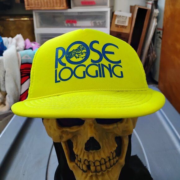 Other Deadstock Vintage Rose Logging Neon Snap Trucker Hat Cap Size ONE SIZE - 1 Thumbnail