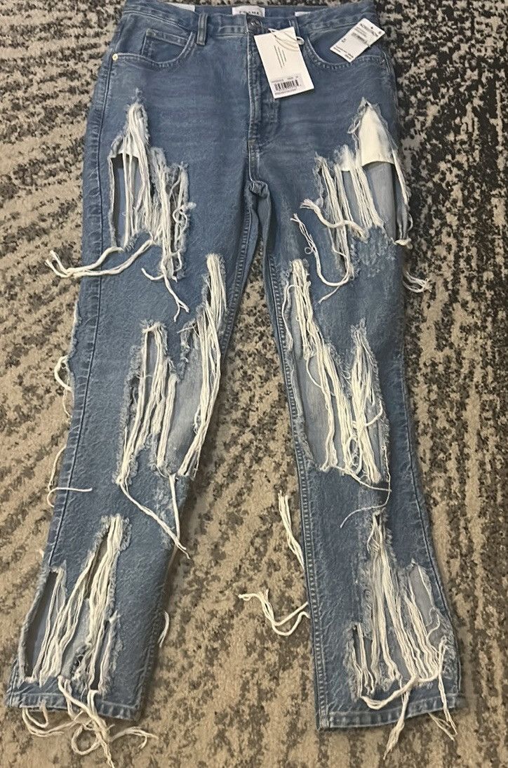 Frame Frame Atelier Le High N Tight Straight Dreamland Shred Jeans Size 28" / US 6 / IT 42 - 3 Thumbnail