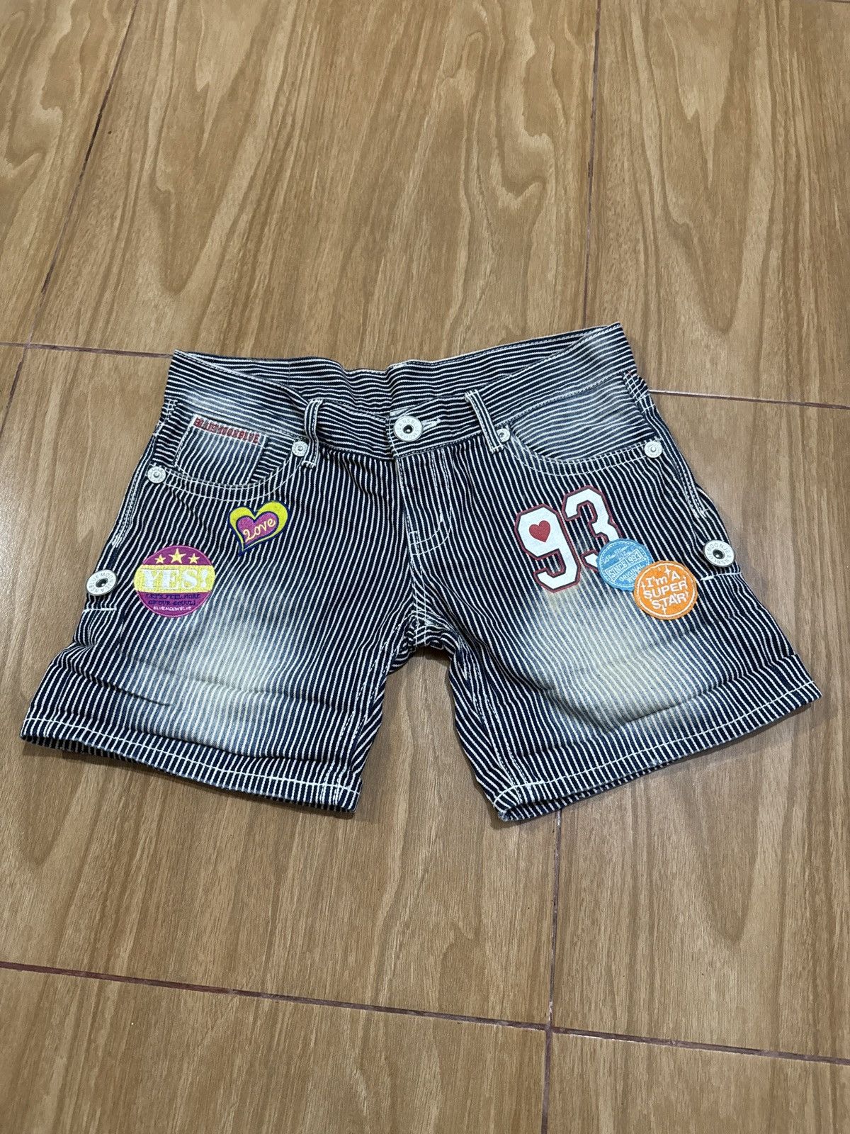 Hysteric Glamour Bluemoonblue Patch Stripe Shorts Pants Size US 33 - 12 Thumbnail