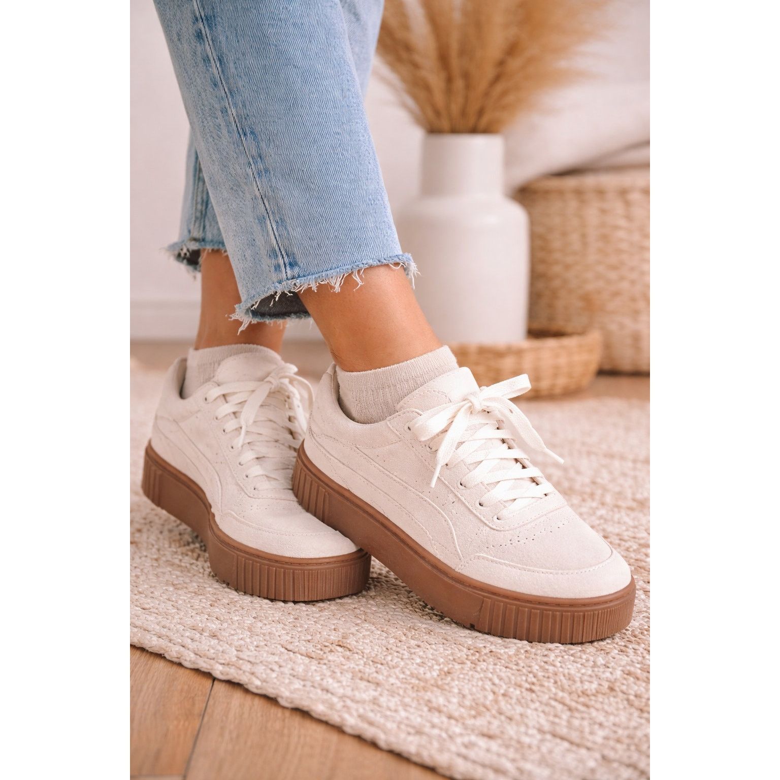 Puma Puma Carina Lift Suede Platform Sneakers Cream Sole Sz 9.5 Size US 9.5 / IT 39.5 - 1 Thumbnail