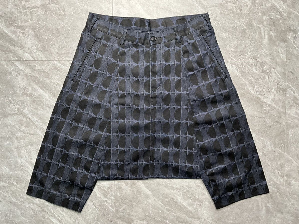 BLACK COMME des GARÇONS sarouel shorts Comme Des Garcons Black Printed Denim Sarouel Shorts