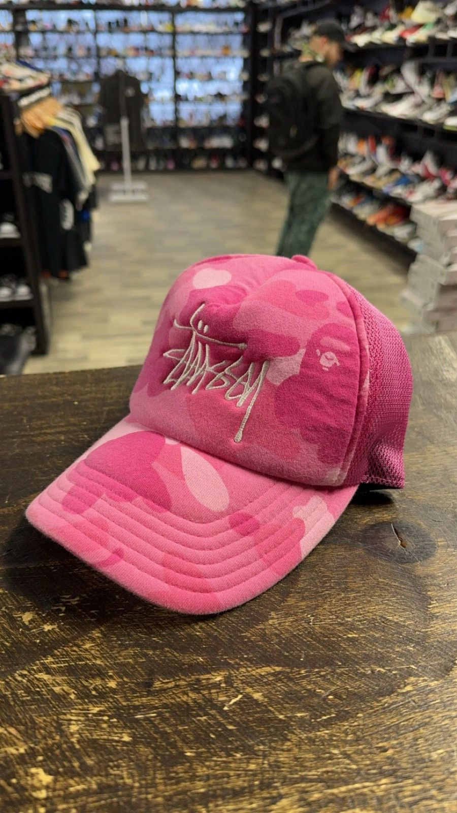 BAPE Black Message Cap Pink