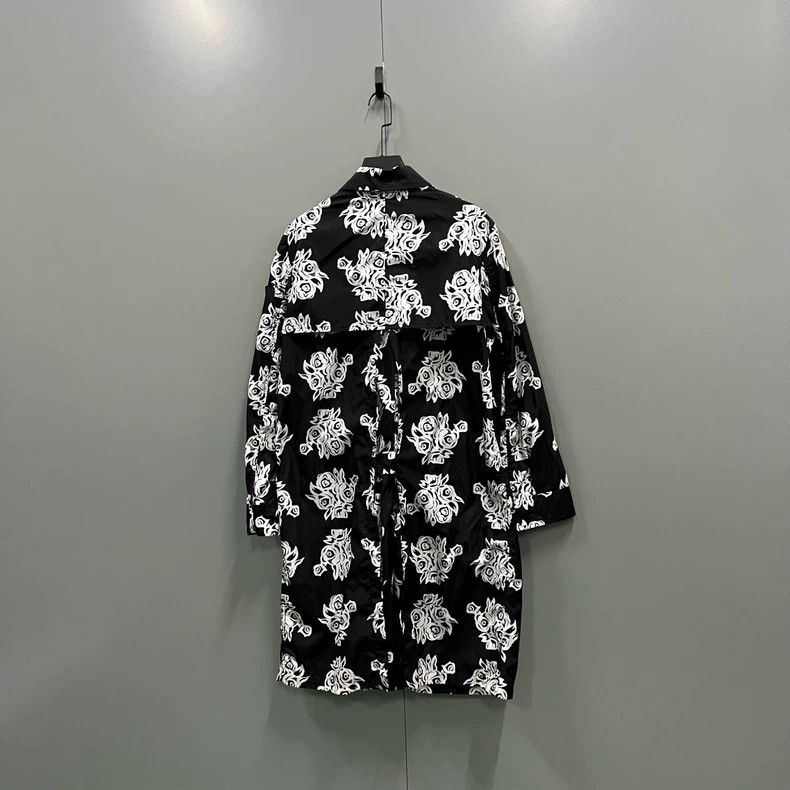 Givenchy Givenchy Abstract Black and White Printed Trench Coat (50 Size US XL / EU 56 / 4 - 1 Thumbnail