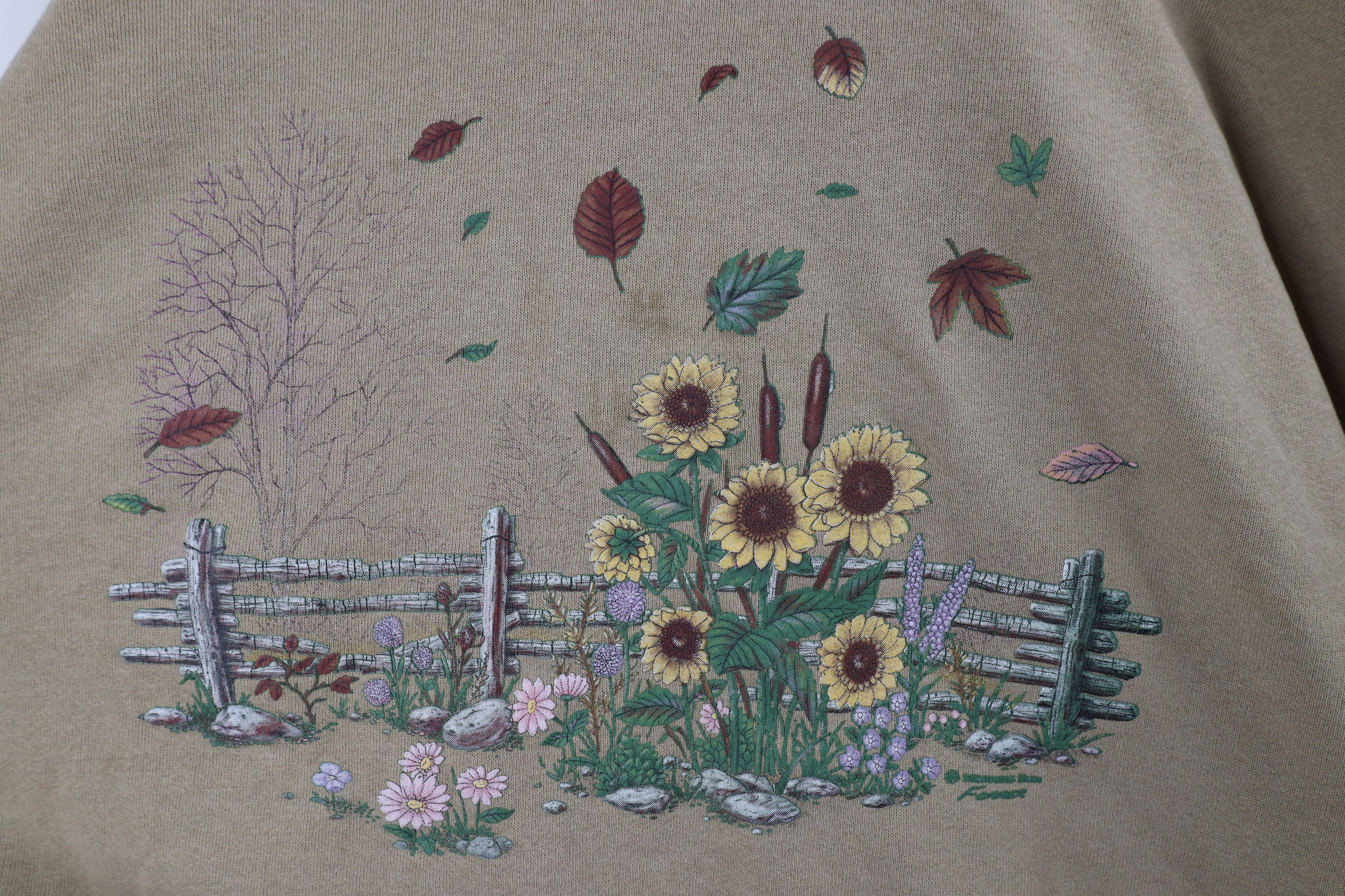 Vintage Vintage 90s Streetwear Autumn Country Sunflowers Sweatshirt Size XXL / US 16-18 / IT 52-54 - 4 Thumbnail